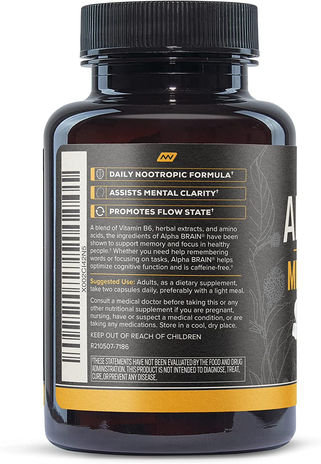 ONNIT Alpha Brain Nootropic Brain Supplement for Men & Women | Memory, Mental Clarity & Cognitive Improvement | Focus Capsules with L-Theanine, Vitamin B6 & Phosphatidylserine (30 Count)
