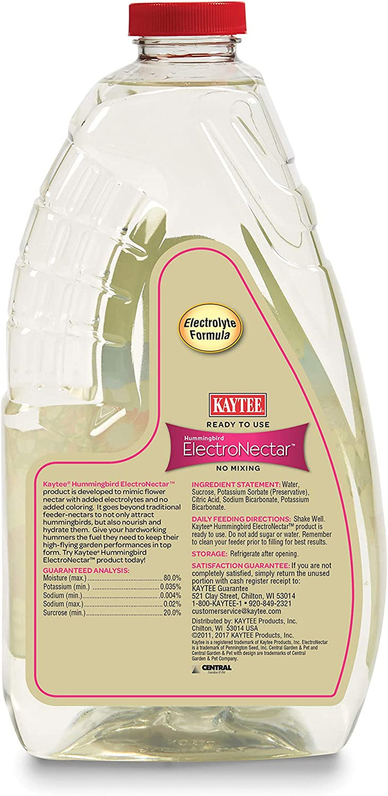 Kaytee Hummingbird Electronectar Wild Bird Food, Ready to Use, 64 Ounces