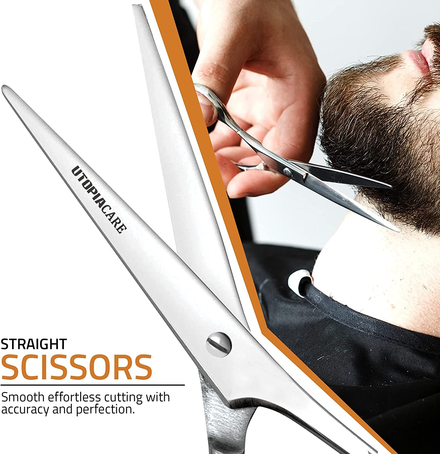 Utopia Care Hair Cutting and Hairdressing Scissors 6.5 Inch, Premium Stainless Steel Shears with Smooth Razor & Sharp Edge Blades, for Salons, Men & Women, Kids, Adults, & Pets - Silver