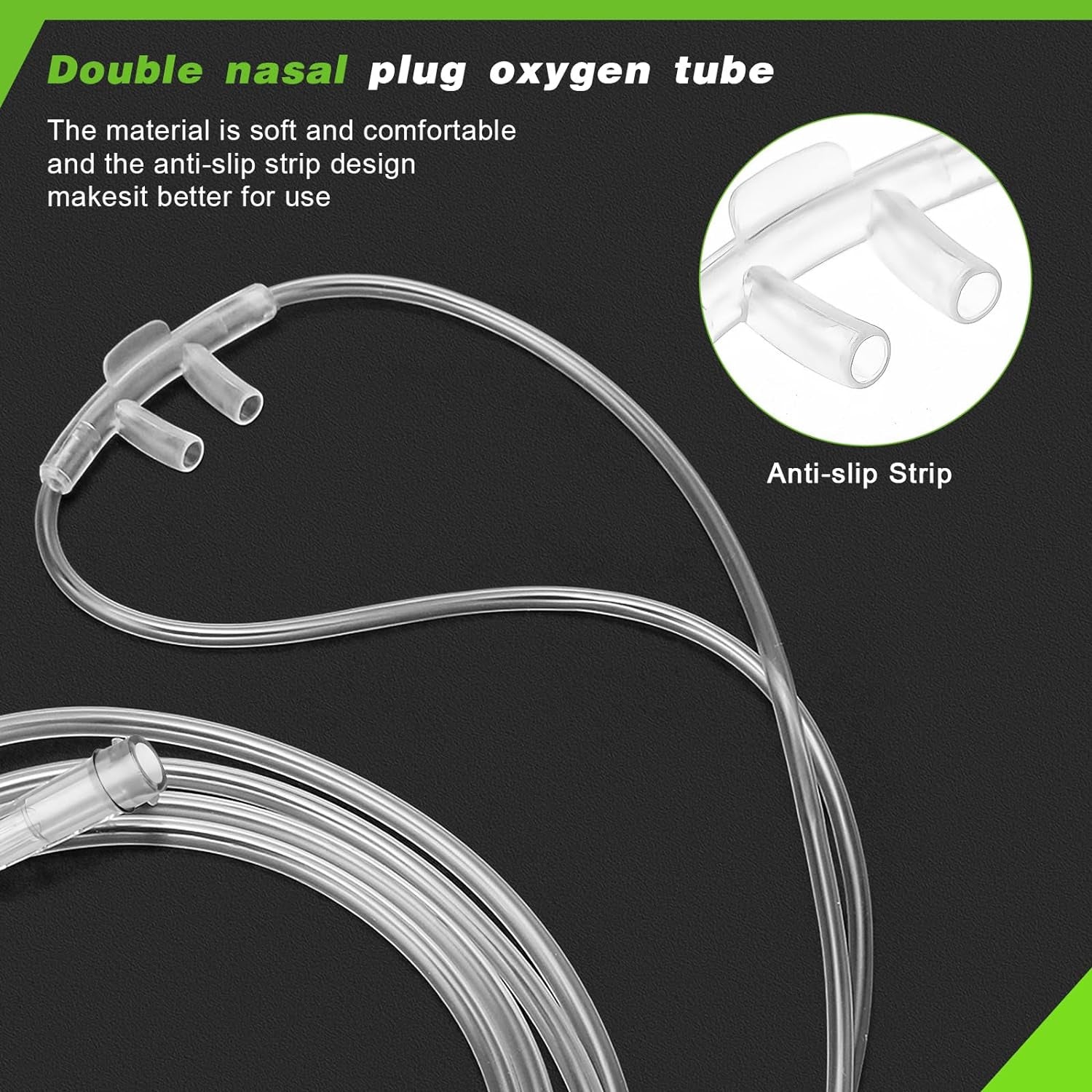 Adult Soft Nasal Oxygen Cannula Kit(10 Pack) - 7-Ft Nasal Tubing for Oxygen, Included 5PCS Nasal Cannula Oxygen Tubing & 5PCS Tubing Connectors, Standard Connector