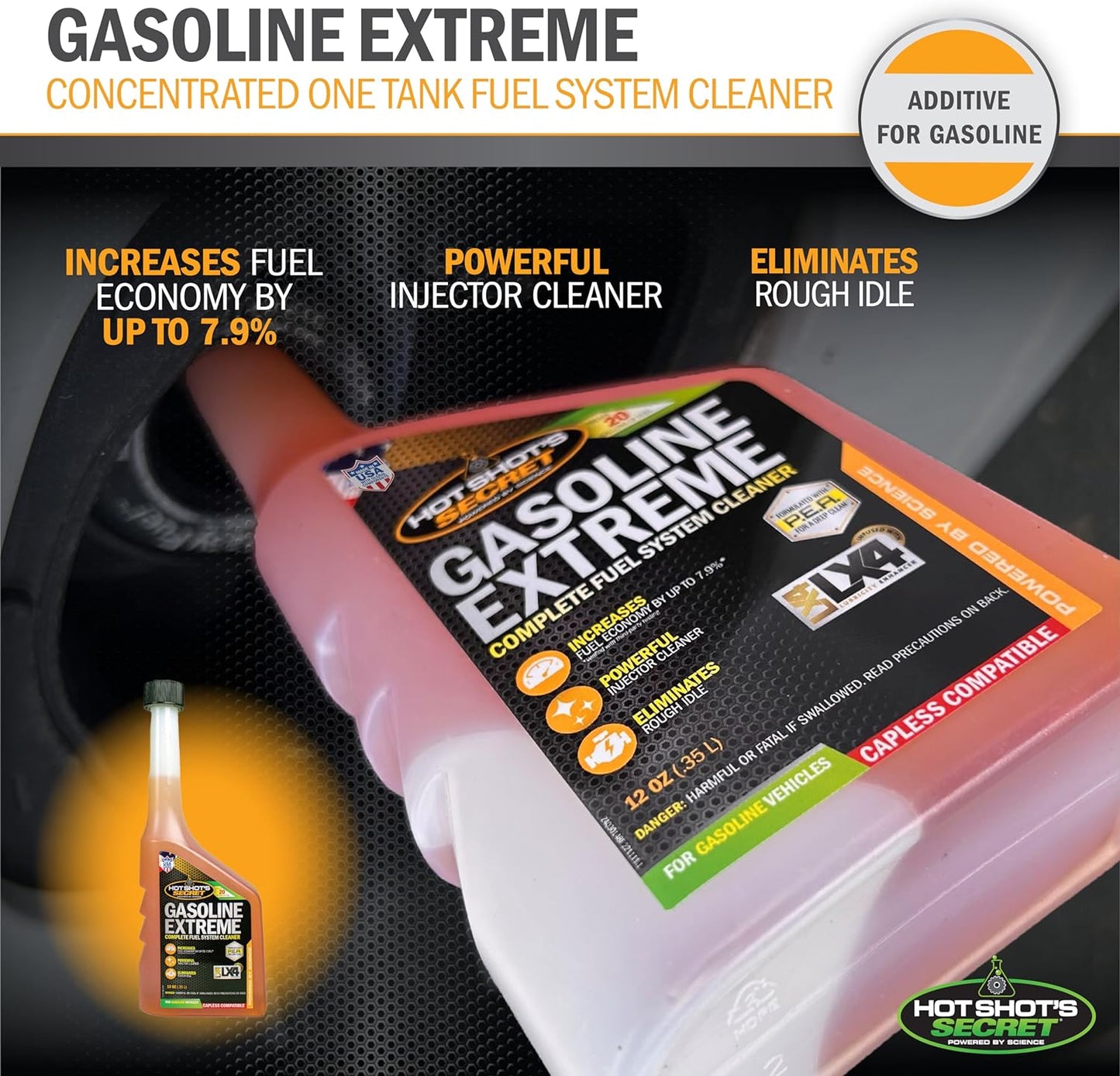 Hot Shot'S Secret Gasoline Extreme 32 Oz, Concentrated Fuel System Cleaner, Fuel Additive for Gasoline Engines, Fuel Injector Cleaner - Increases Fuel Economy & Restores Engine Performance