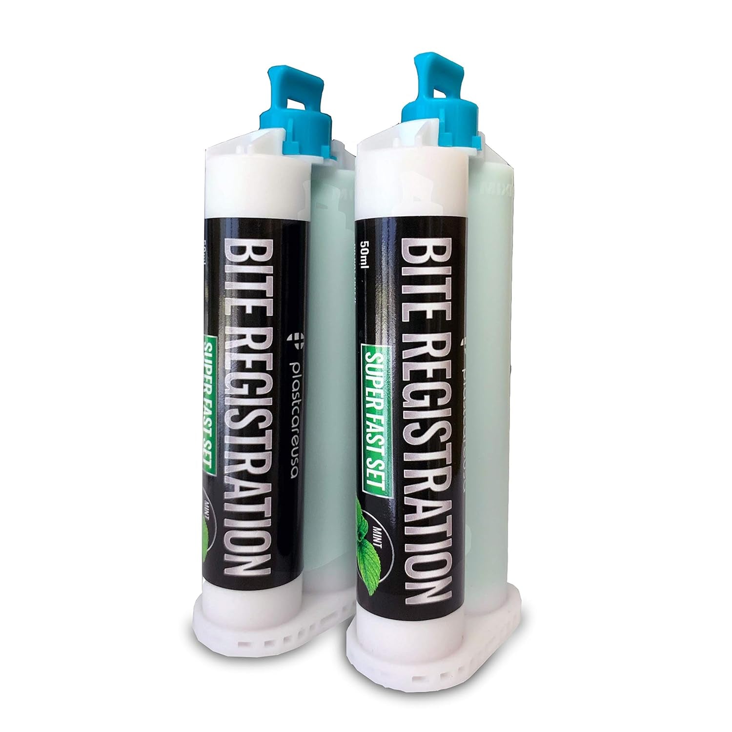 Bite Registration Material, Super Fast Set, Made in Germany Mint Flavor, Set of 2 50Ml Cartridges, No Mixing Tips