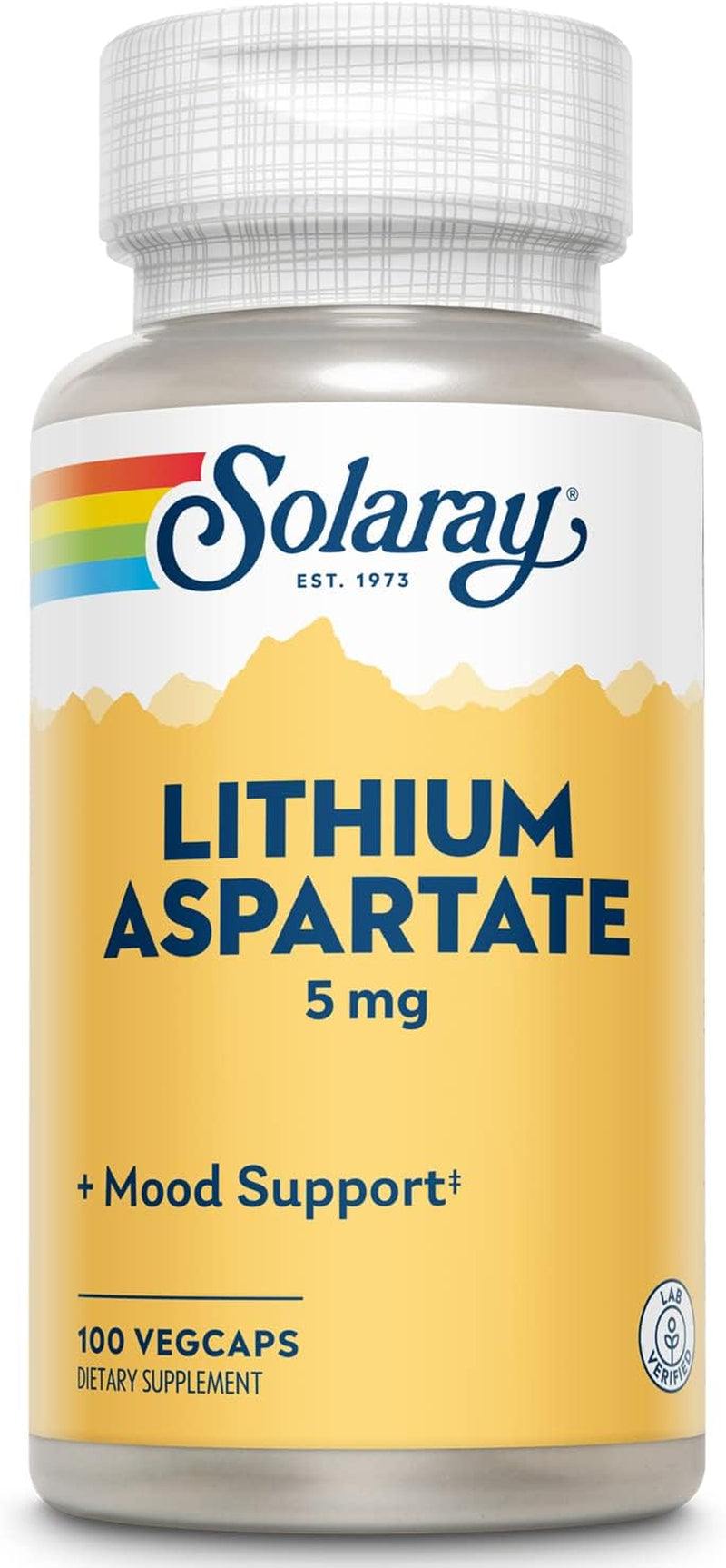 Solaray Lithium Aspartate - 100 Capsules - 5 Mg