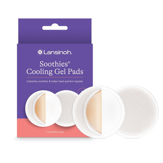 Lansinoh Soothies Cooling Gel Pads, Breastfeeding Essentials, Provides Cooling Relief for Sore Nipples, 2 Count (Pack of 1)