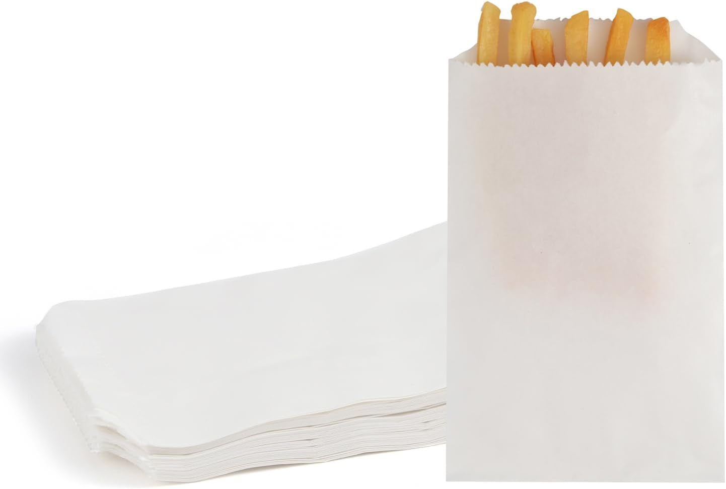 Focciup100-Pack 3X5 Inches White Kraft Paper Treat Bags Flat Favor Bag for Party Small Gift Bag