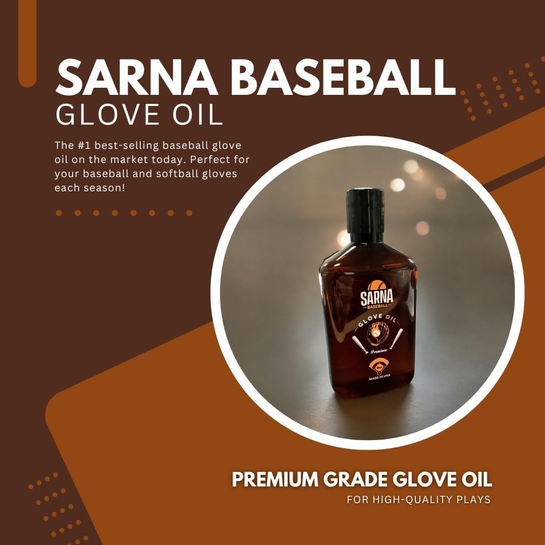 Softball Glove Oil - Softens, Hydrates, and Break-In Baseball Gloves and Softball Mitts by Increasing Flexibility - Great for Breaking in New Equipment (8.0 Oz) - Made in USA