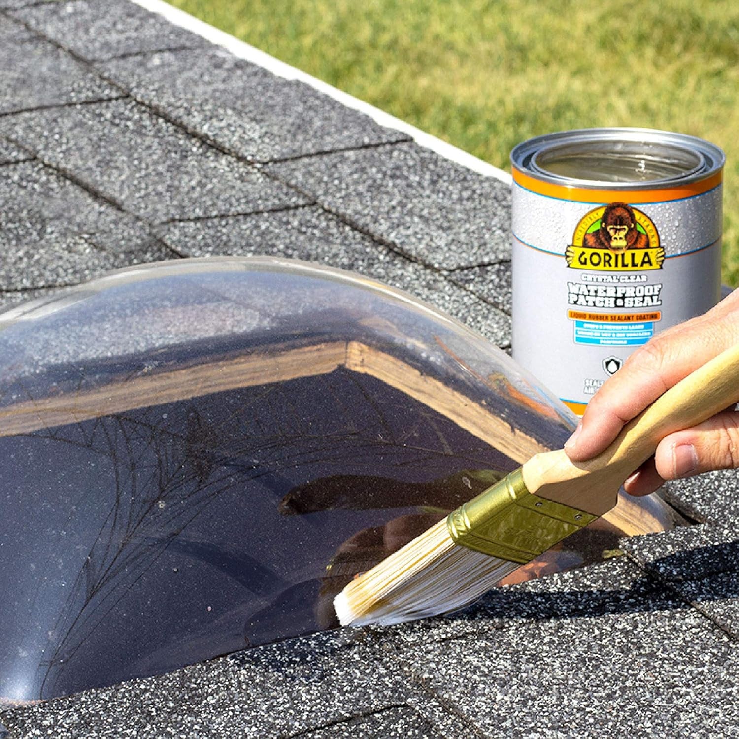 Gorilla Waterproof Patch & Seal Liquid Rubber Sealant, Crystal Clear, 32Oz (Pack of 1)