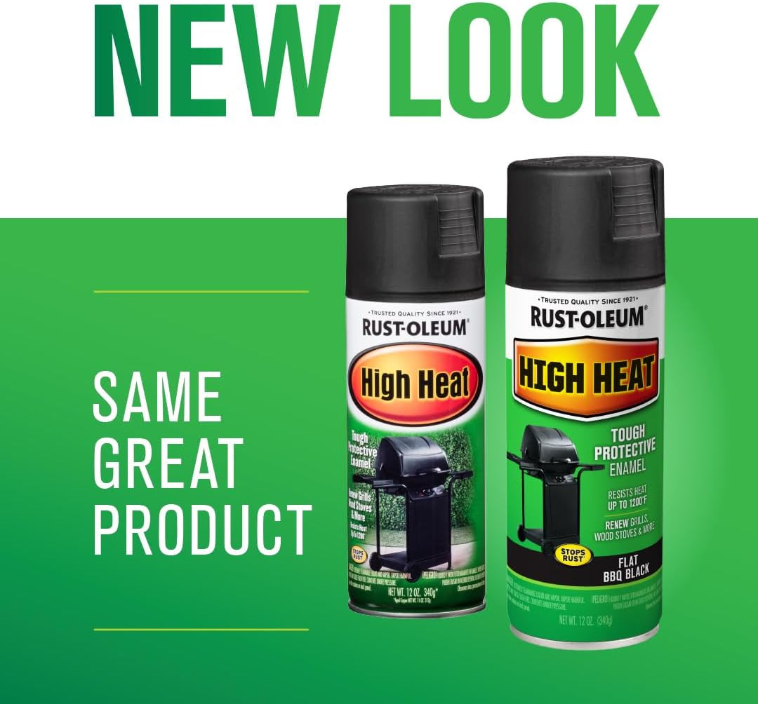 Rust-Oleum 7778830 High Heat Spray Paint, 12 Ounce, Bar-B-Que Black, 12 Fl Oz