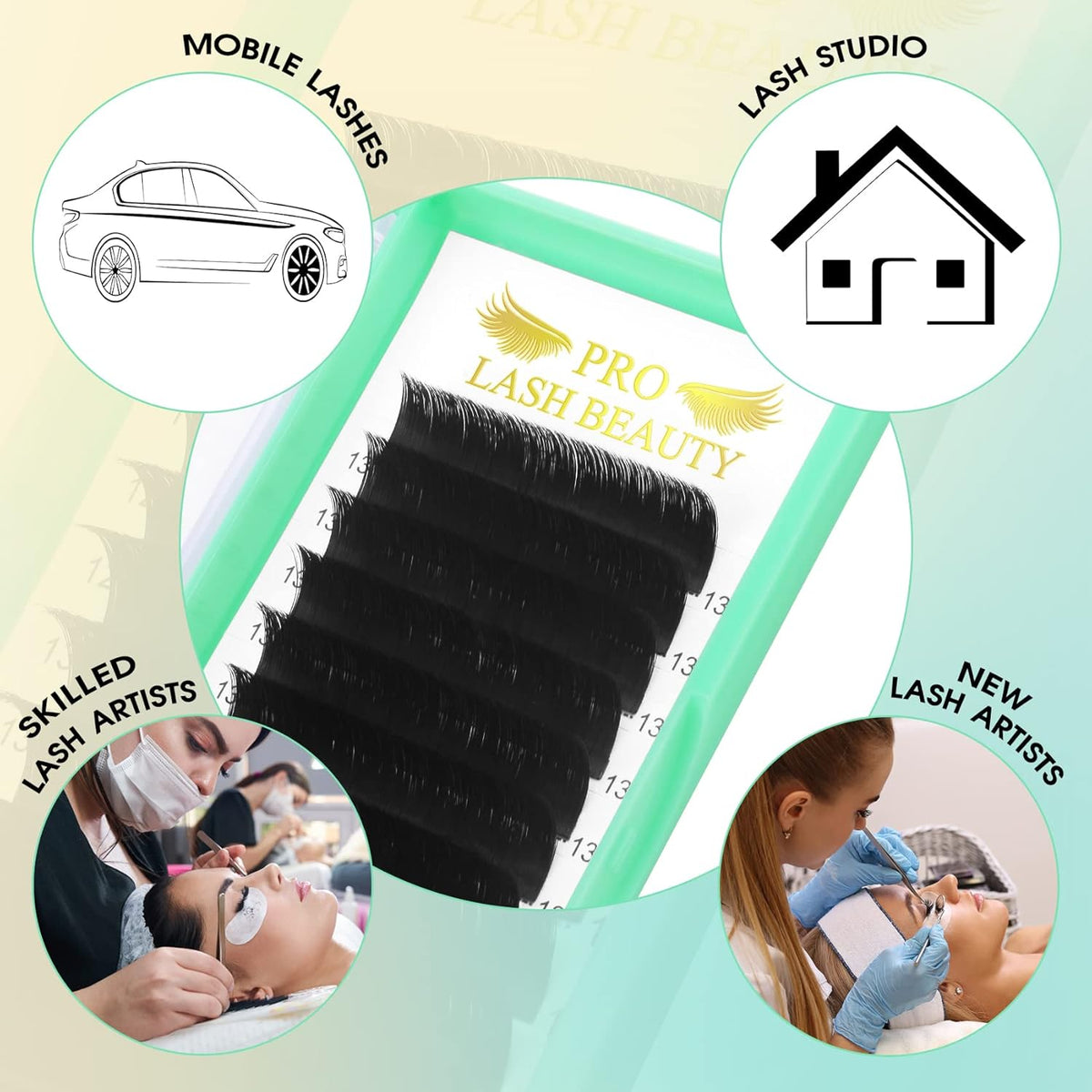 Volume Lash Extensions D-0.07-20-25Mix Easy Fan Volume Lashes Flowering Lash Extensions Mega Volume Lash Extensions (D-0.07,20-25Mix)