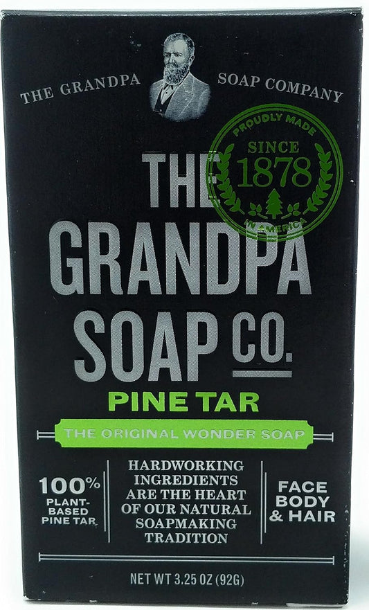 Grandpas Wonder Pine Lathers White Tar Bath Bar Soap - 3.25 Oz