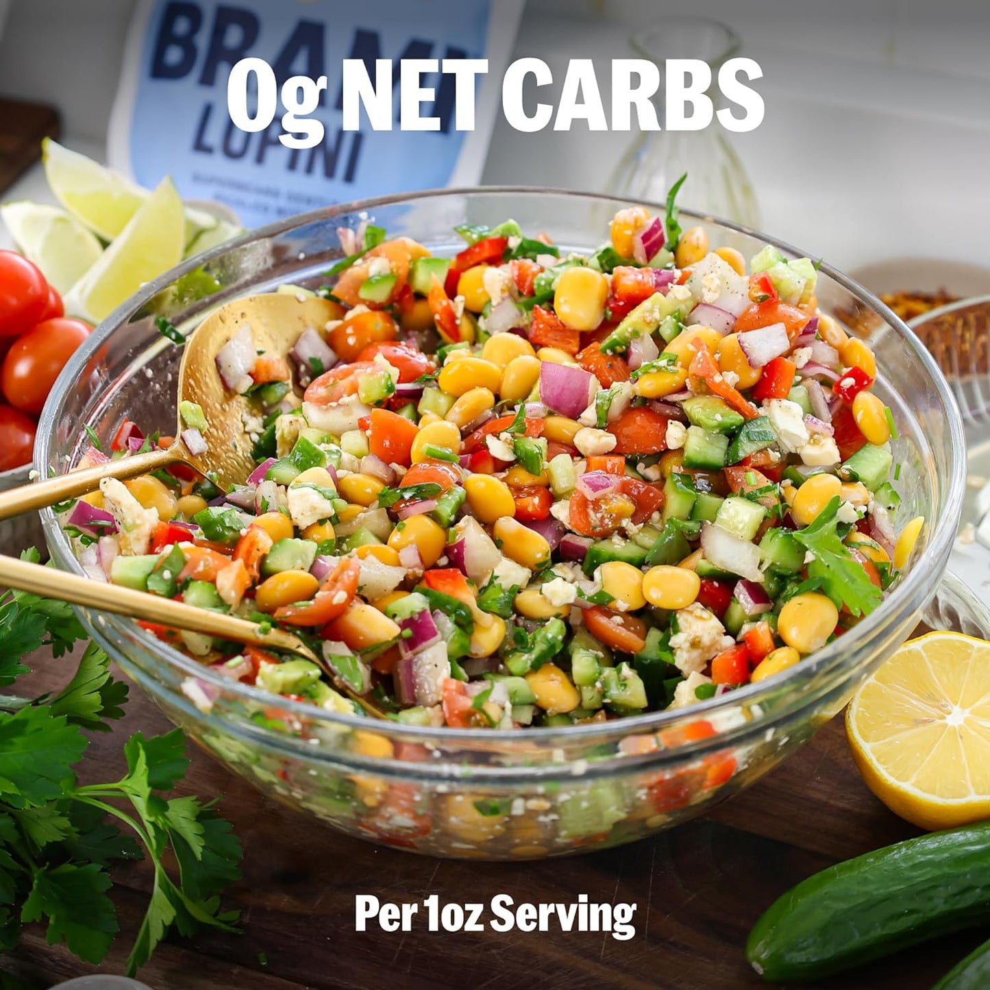 BRAMI Lupini Beans Snack, Sea Salt & Vinegar, 7G Plant Based Protein, 0G Net Carbs, Vegan, Vegetarian, Keto, Mediterranean Diet, Non Perishable, 5.3Oz