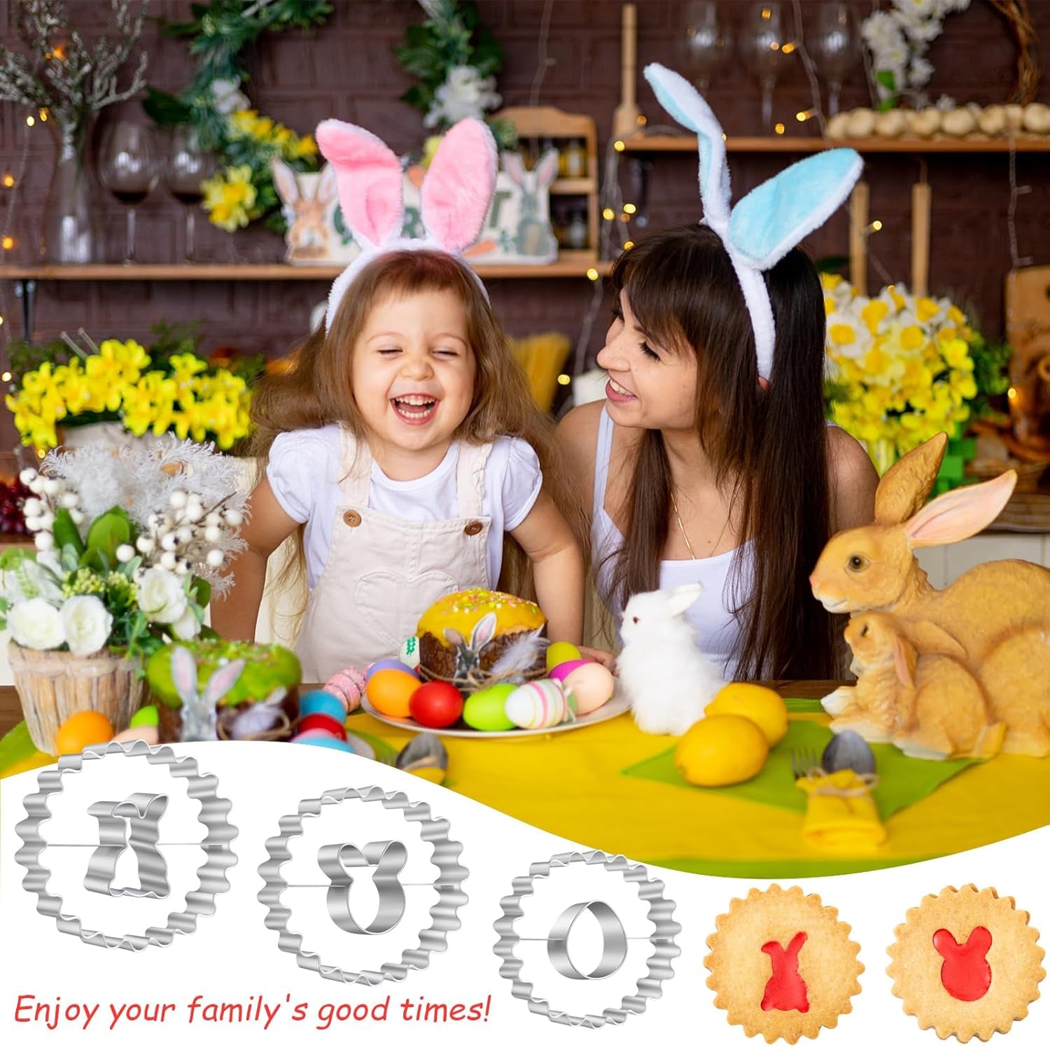 Easter Cookie Cutters for Kids 9 Pcs, Nifogo Mini Linzer Cookie Cutter Set, Stainless Steel Holiday Biscuit Cutter, Egg, Bunny, Chick, Shamrock, Carrot, Butterfly Shapes