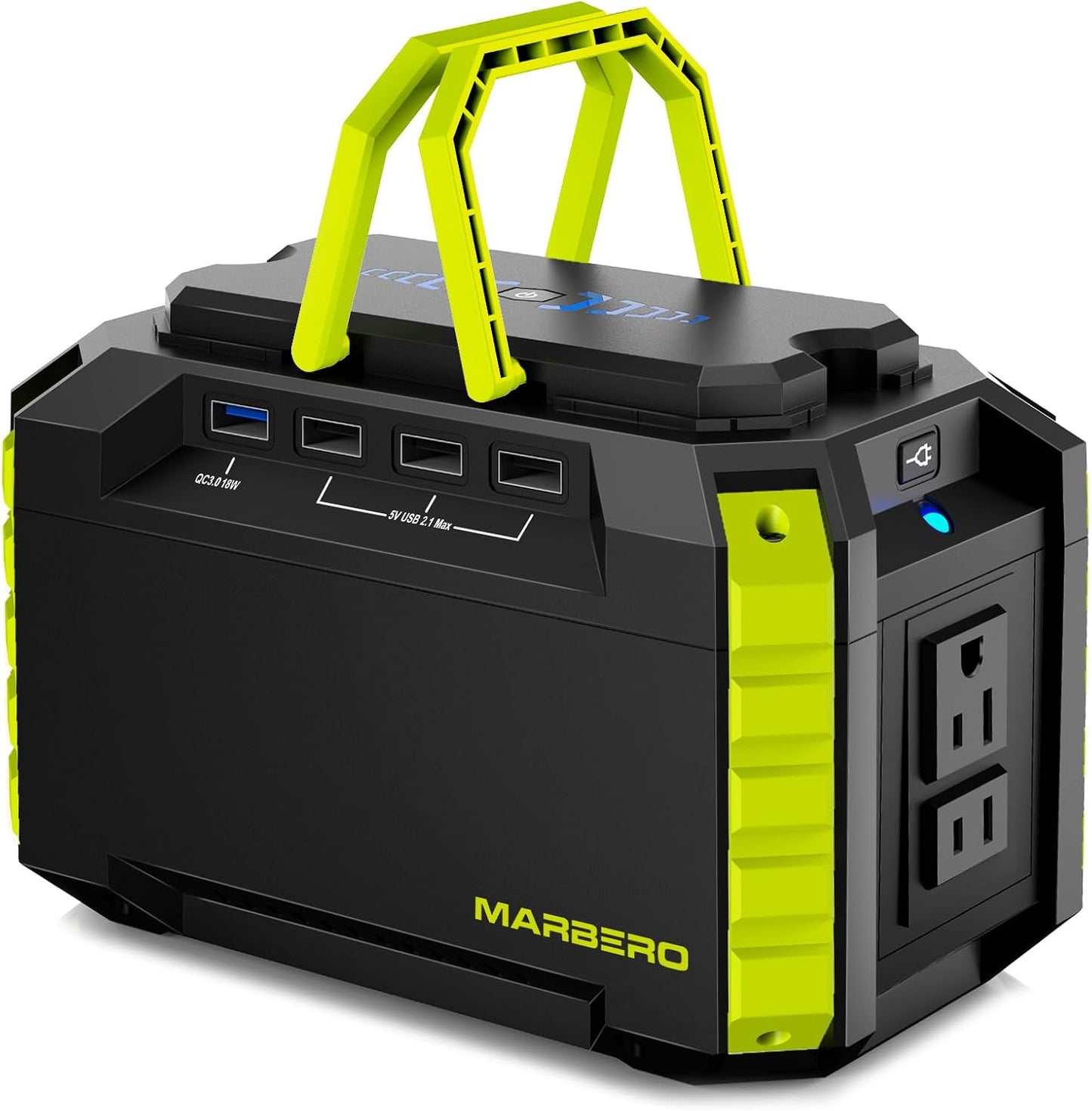 MARBERO Portable Power Station 150Wh Camping Solar Generator Laptop Charger Power Bank with AC Outlet 110V 150W Peak with 4*USB, 4*DC Ports, LED Flashlights for CPAP Home Camping Hurricane Emergency