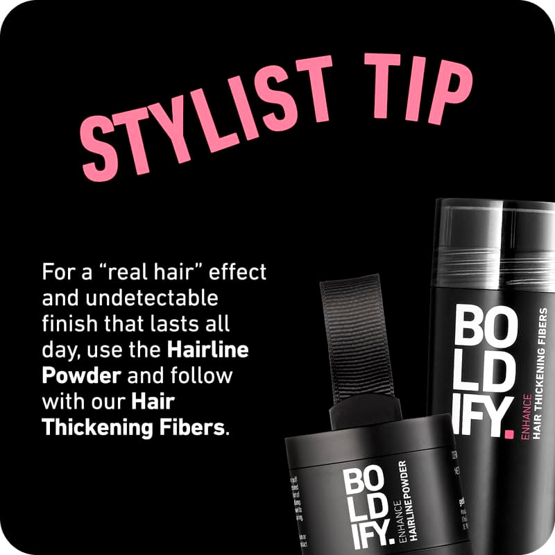 BOLDIFY Hairline Powder - Root Touch up & Hair Loss Cover Up, Instant Gray Coverage 48-Hour Stain-Proof Hair Color Powder for Women & Men, Hair Fibers and Hair Topper Alternative (Dark Brown)
