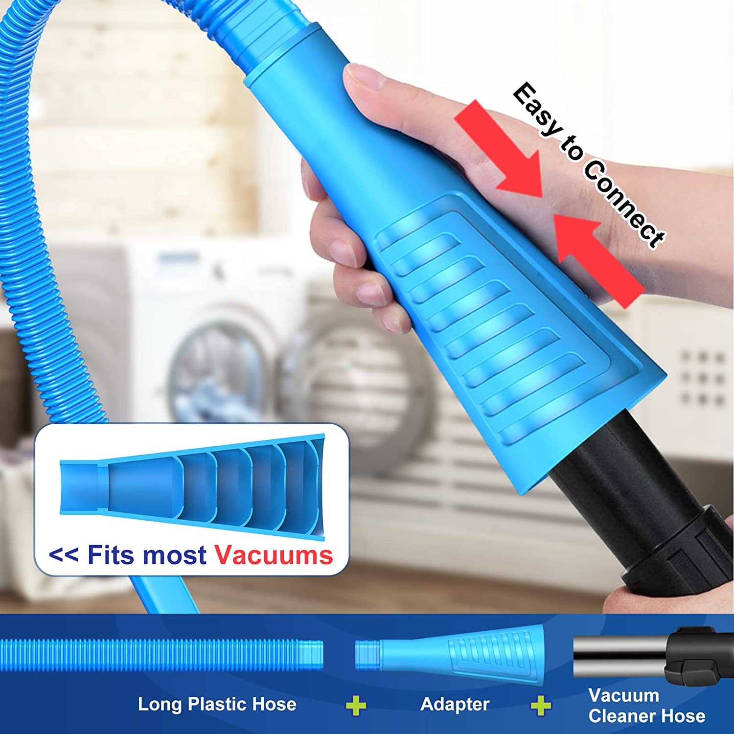 Sealegend 2 Pieces Dryer Vent Cleaner Kit and Dryer Lint Brush Vacuum Hose Attachment Brush Lint Remover Power Washer and Dryer Vent Vacuum Hose Replacement Parts