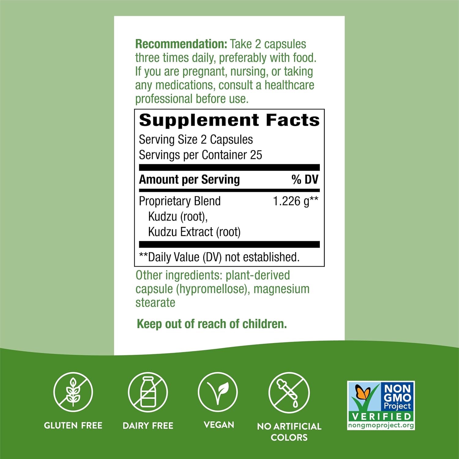 Nature'S Way Herbal Kudzu Root, 1,226 Mg per Serving, 50 Vegan Capsules