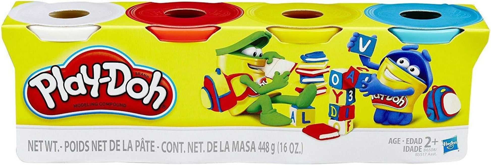 Play-Doh 4 Pack of 4 Oz Cans, Classic Colours