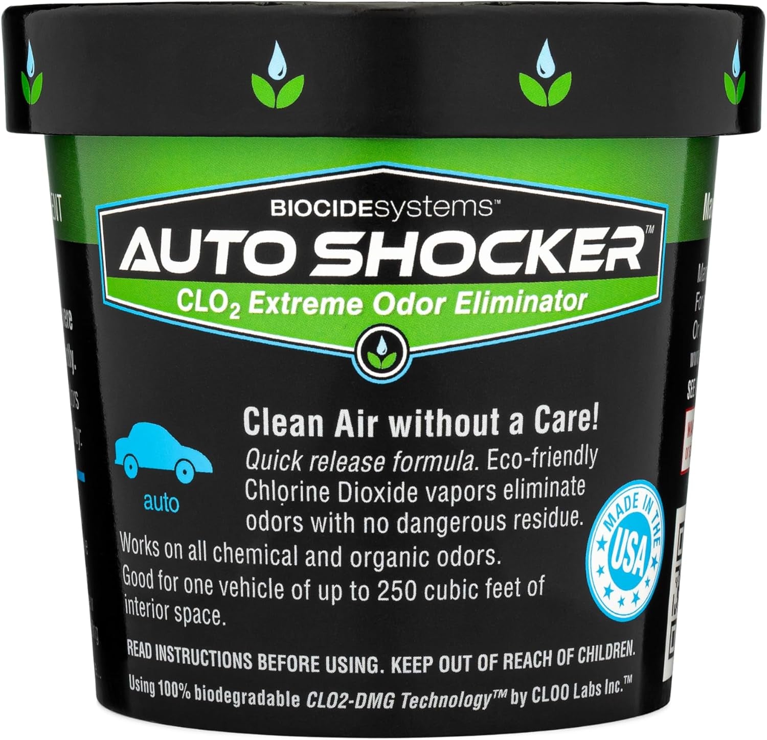 Auto Shocker, Quick Release Car Odor Eliminator, Eco-Friendly Chlorine Dioxide Odor Bomb for Vehicle Interior up to 250 Cubic Feet