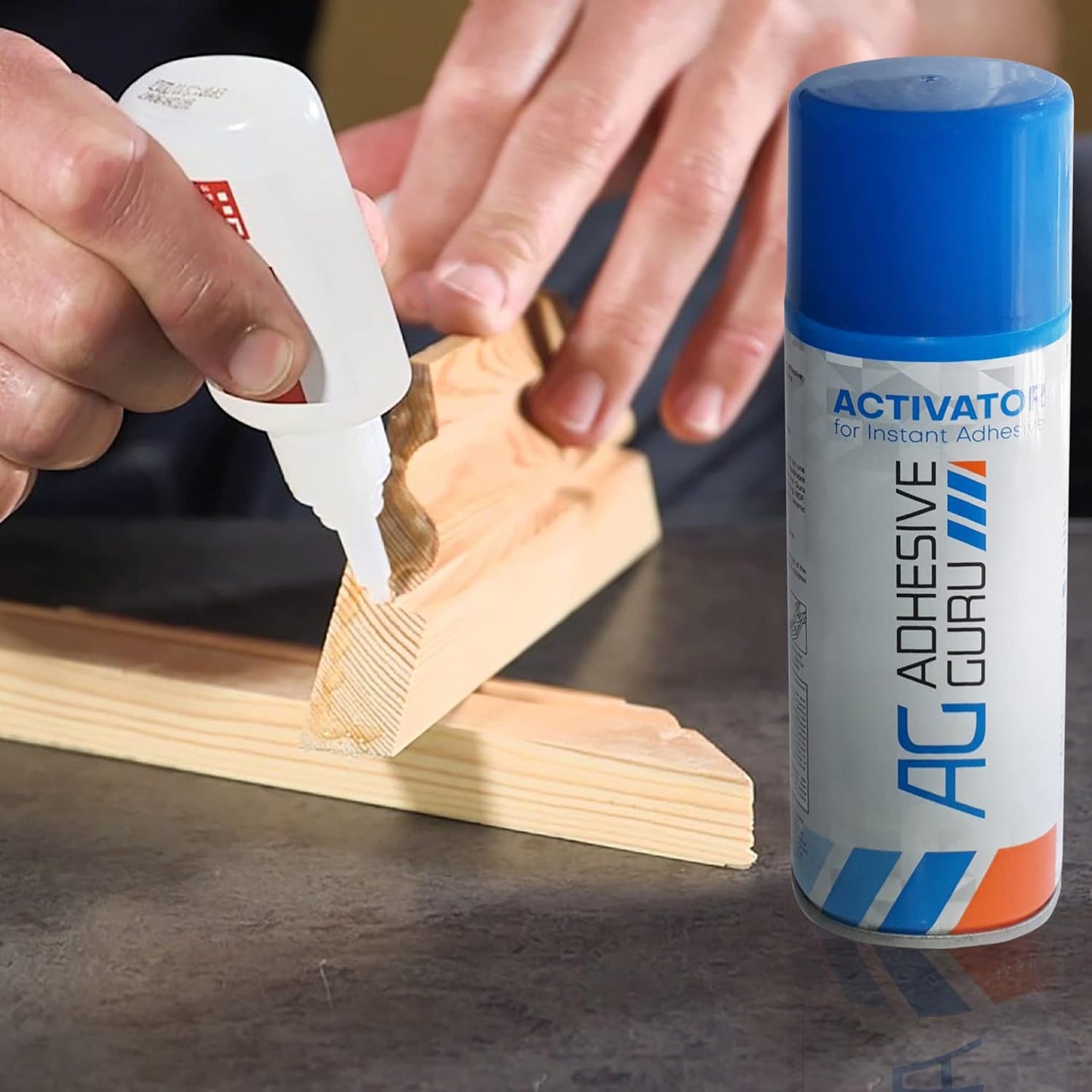 Adhesive Guru CA Glue Accelerator Spray (6.75 Fl Oz) Aerosol Activator for Super Glues