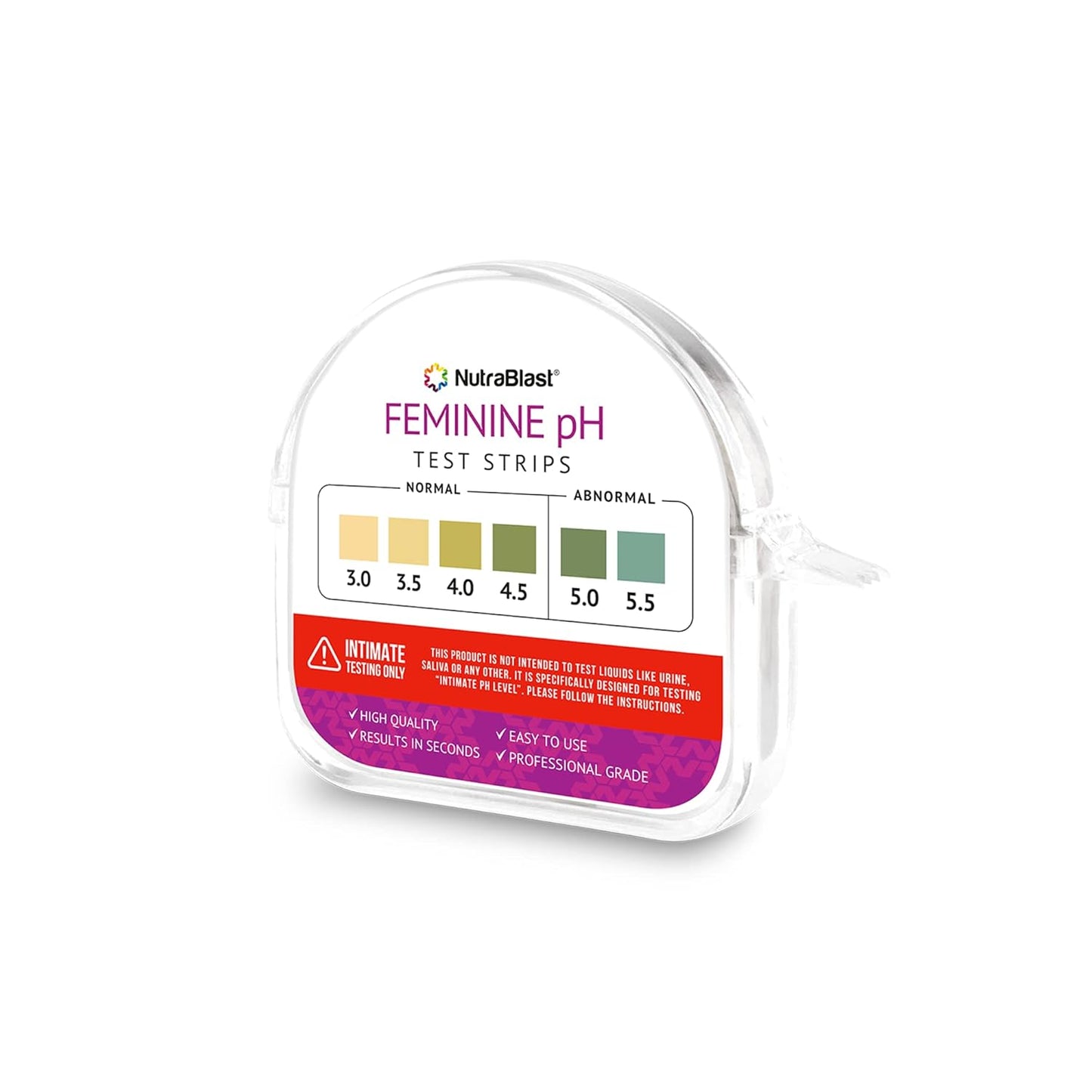 Nutrablast Feminine Ph Test Strips 3.0-5.5 | Monitor Intimate Health | Easy to Use & Accurate Women’S Acidity & Alkalinity Balance Ph Level Tester Kit (100 Tests Roll)