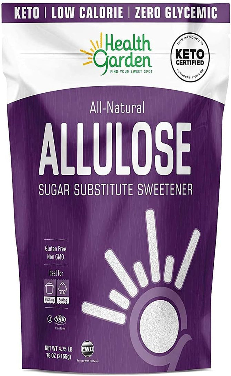 Health Garden Allulose Sweetener - Gluten and Sugar Free - Zero Net Carb - Non GMO - Kosher - Keto Friendly (4.75 LB)