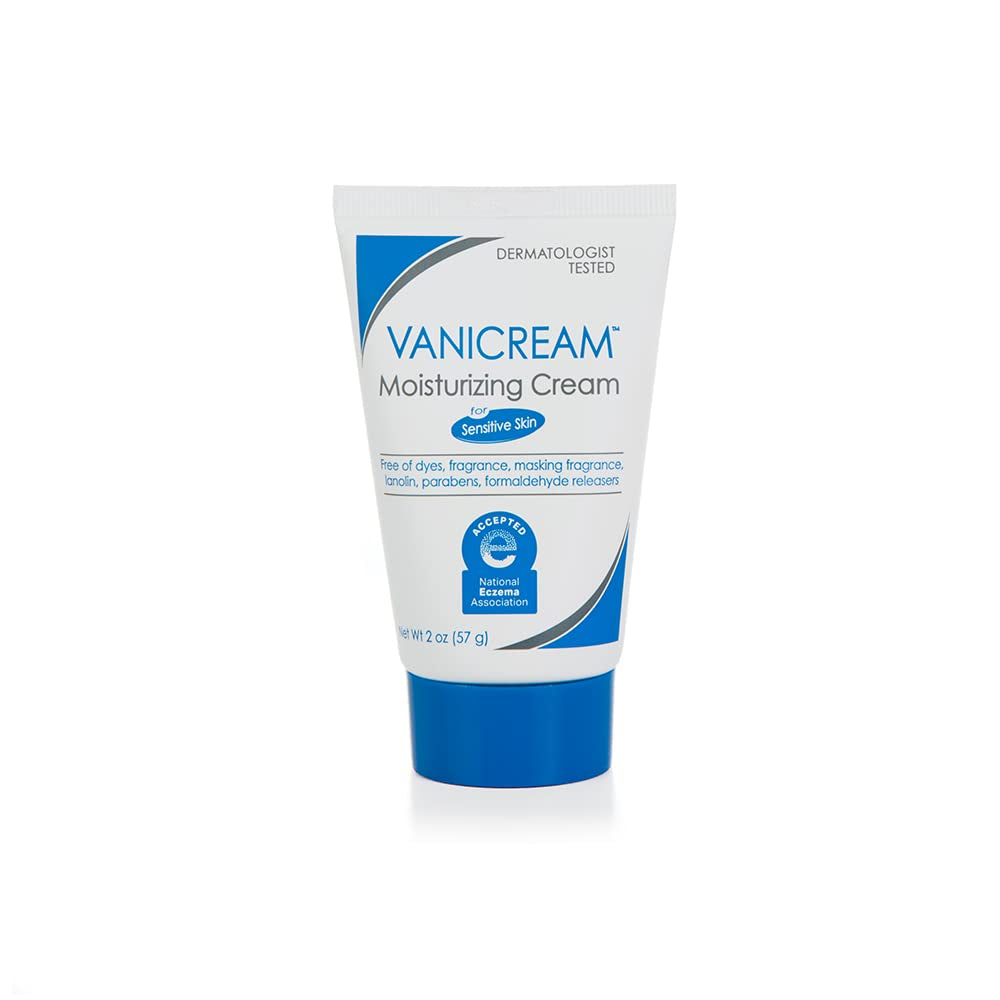 Vanicream Moisturizing Skin Cream Tube for Sensitive Skin, Soothes Red, Irritated, Cracked or Itchy Skin, Dye Free, Fragrance Free, Preservative Free, Dermatologist Tested, 2 Ounce (Pack of 1)