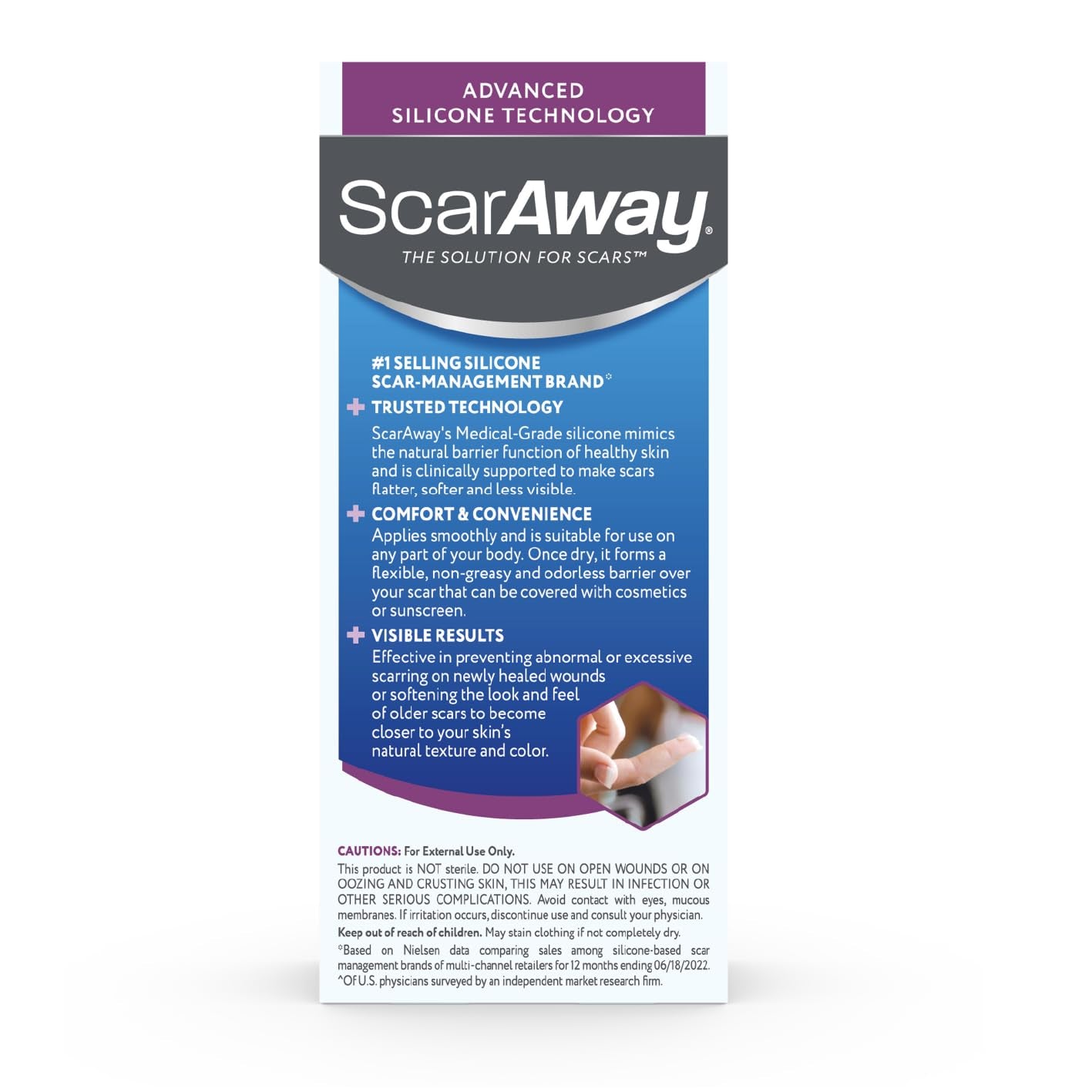 Scaraway Silicone Scar Gel, Helps Improve Size, Color & Texture of Hypertrophic & Keloid Scars from Injury, Burns & Surgery, Water Resistant, 10G (0.35 Oz)