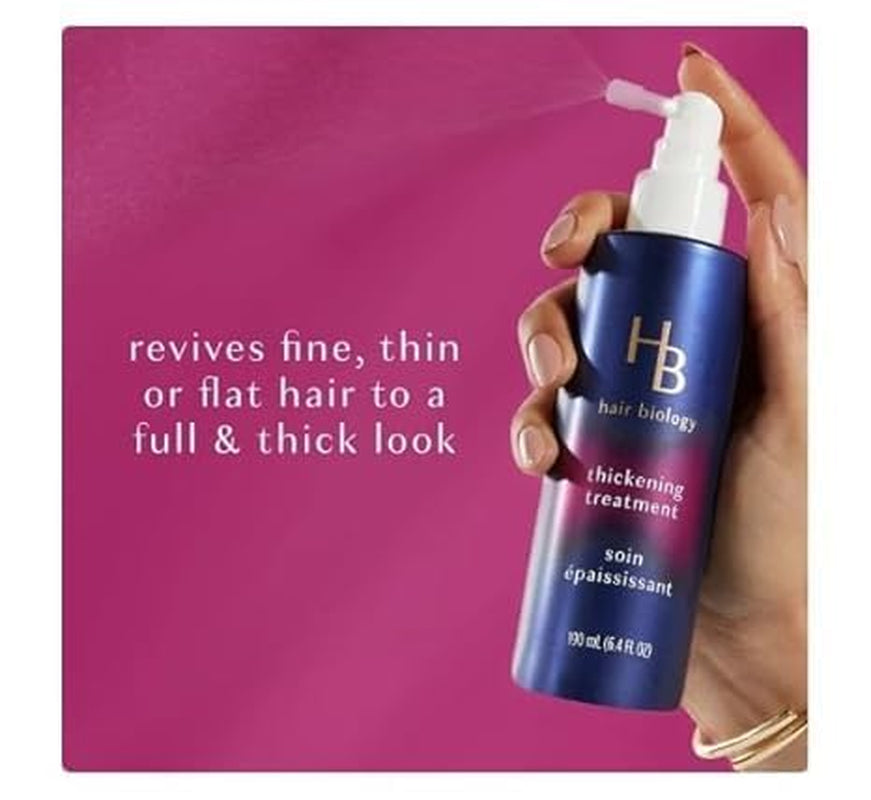 HB Hair Biology Thickening Treatment for Fine, Thin, Flat, and Treated Hair, (1 Pack), Purple, 6.4 Fl Oz Total `