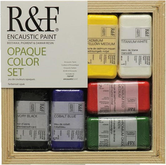 R&F Handmade Paints - Professional Encaustic Paint - Opeque Colors, Set of 6