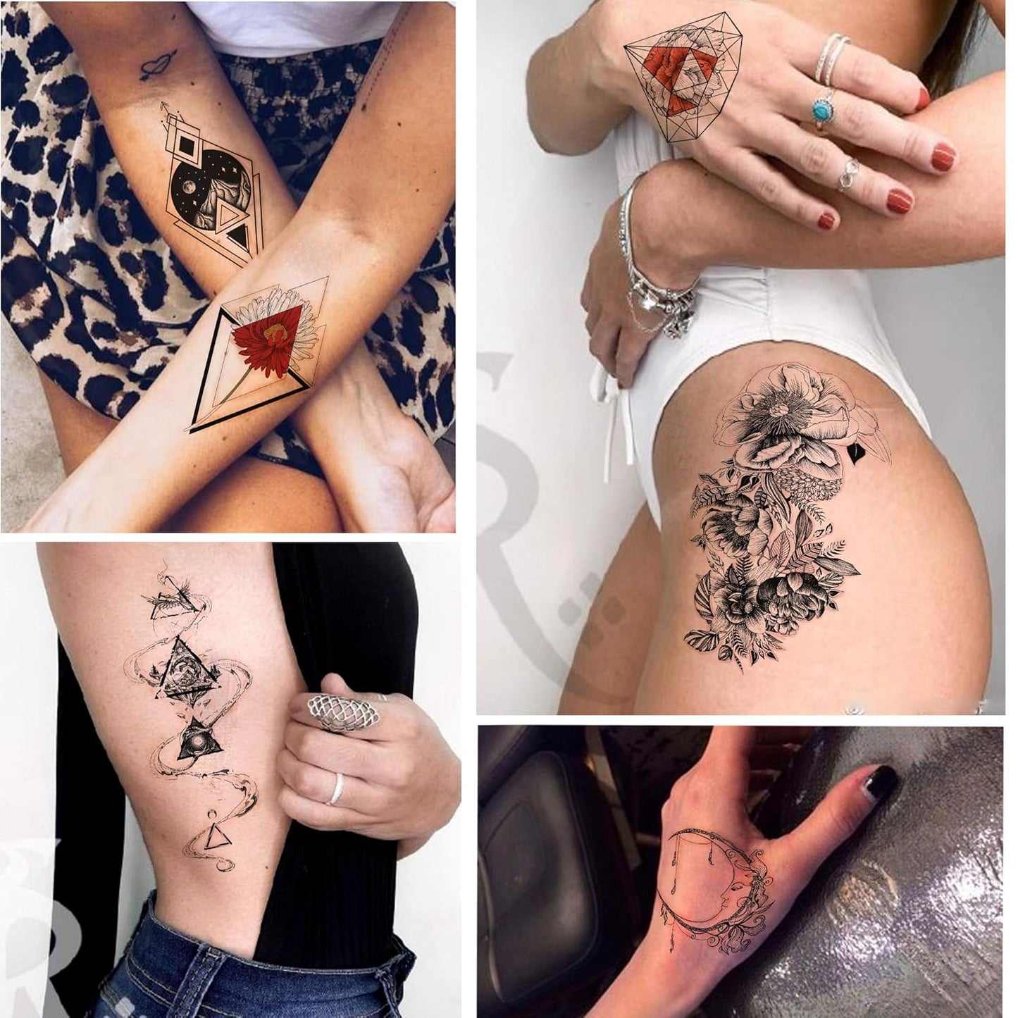 Yazhiji 8 Sheets Extra Large Henna Mandala Temporary Tattoo Collection for Women and Girls Sexy Tattoo Stickers