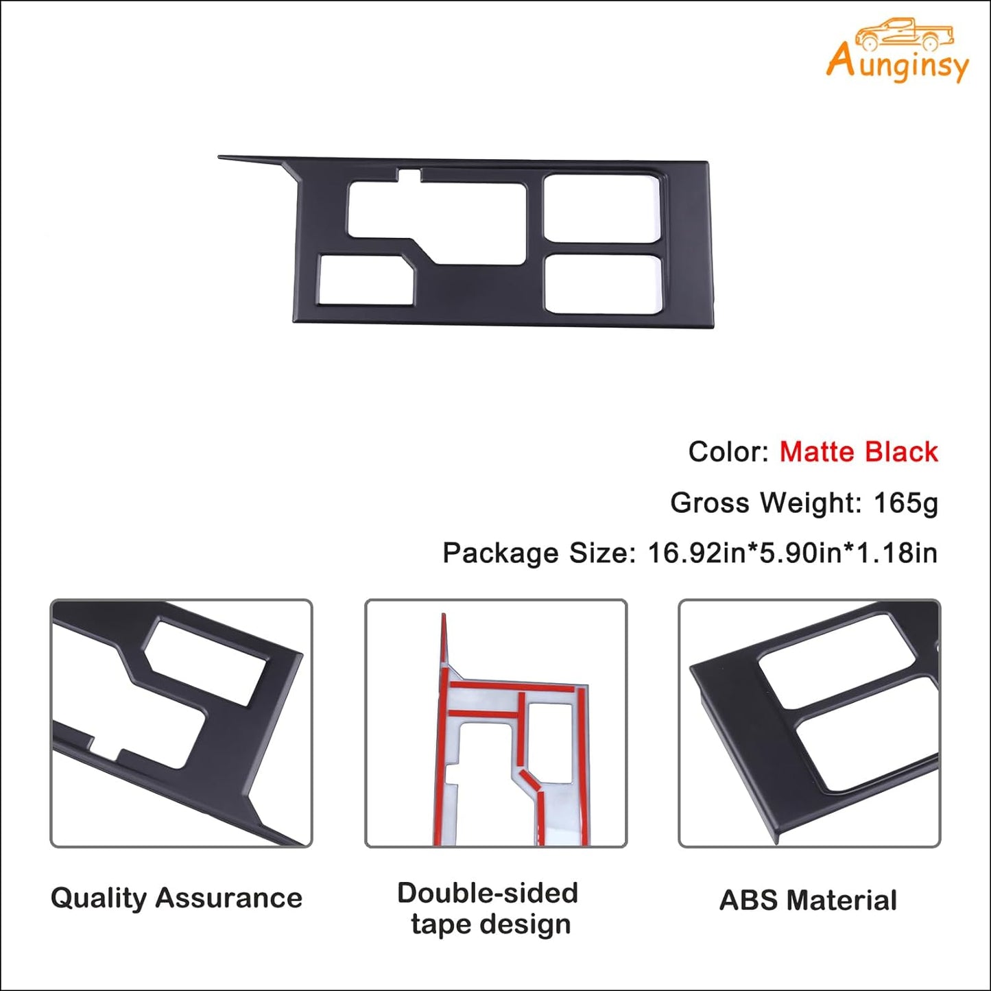 Aunginsy Central Control Gear Shift Panel Trim Cover Compatible with Toyota Tundra/Sequoia 2022-2024 Truck Gear Shifter Console Anti-Scratch Panel Frame Decorative Sticker Protection ABS Accessories