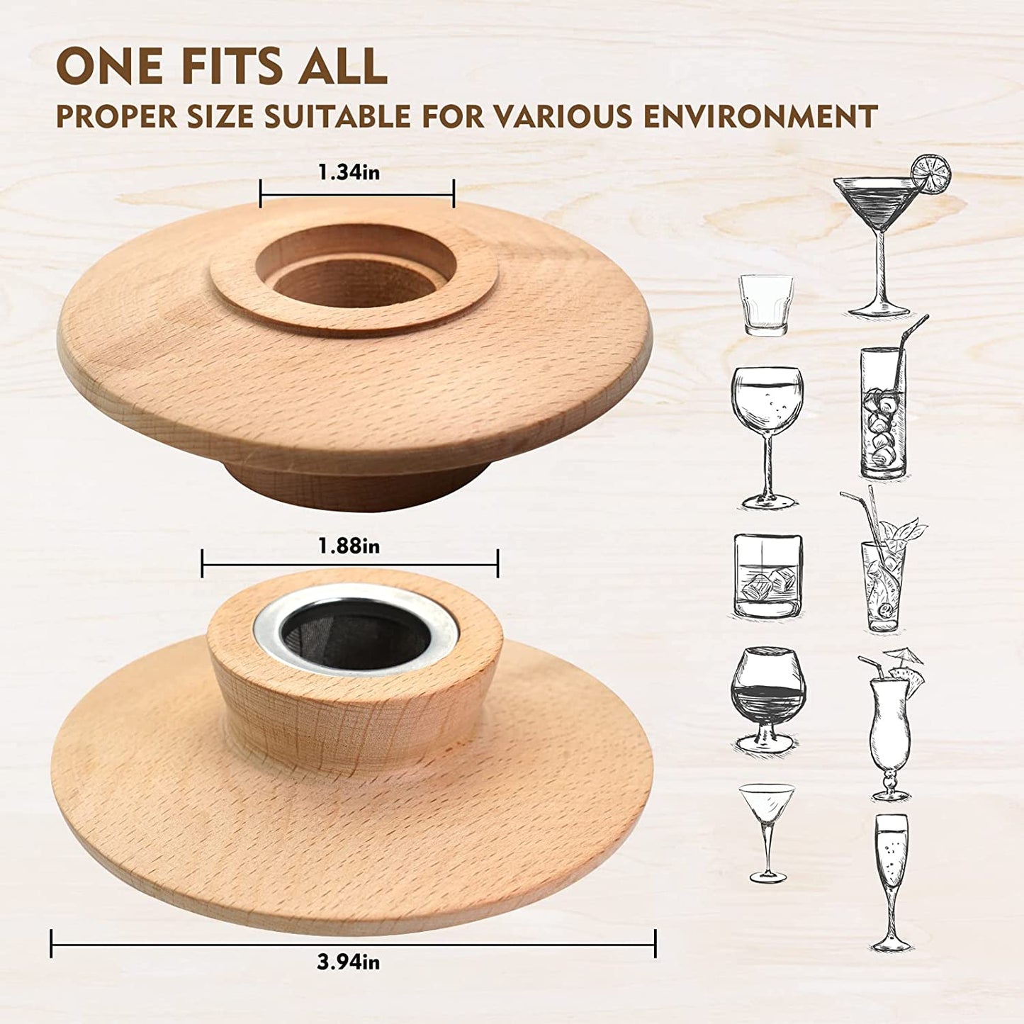 Cocktail Whiskey Smoker Kit, Old Fashioned Kit for Festival Gift, Four Kinds of Wood Chips for Whiskey, Bourbon. Smoked Cocktail, Drink, Food for Friends, Husband, Dad (With Torch Butane Not Included ) (Black)