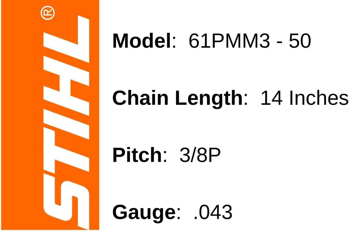 Stihl 61PMM3 50 Genuine OEM OILOMATIC Chain Saw Chain 14" MS170 MS171 MS180 MS181