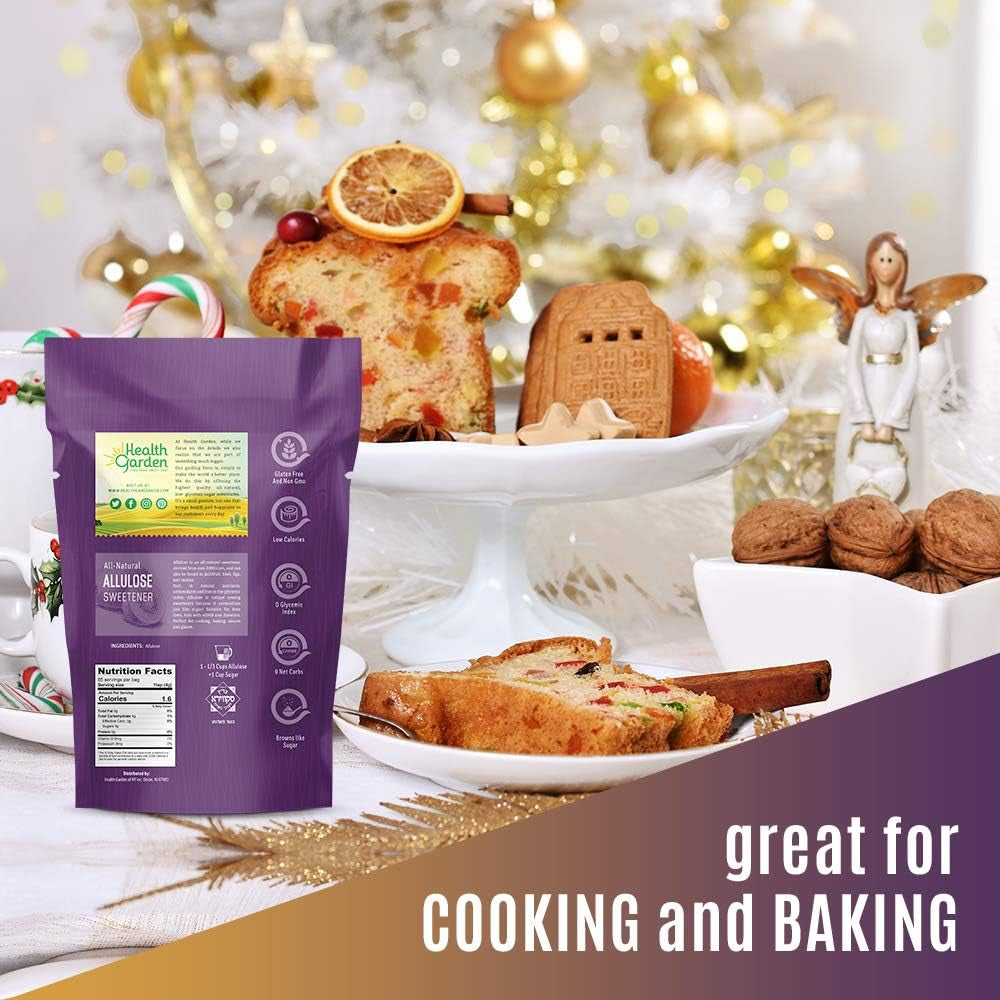 Health Garden Allulose Sweetener - Gluten and Sugar Free - Zero Net Carb - Non GMO - Kosher - Keto Friendly (4.75 LB)