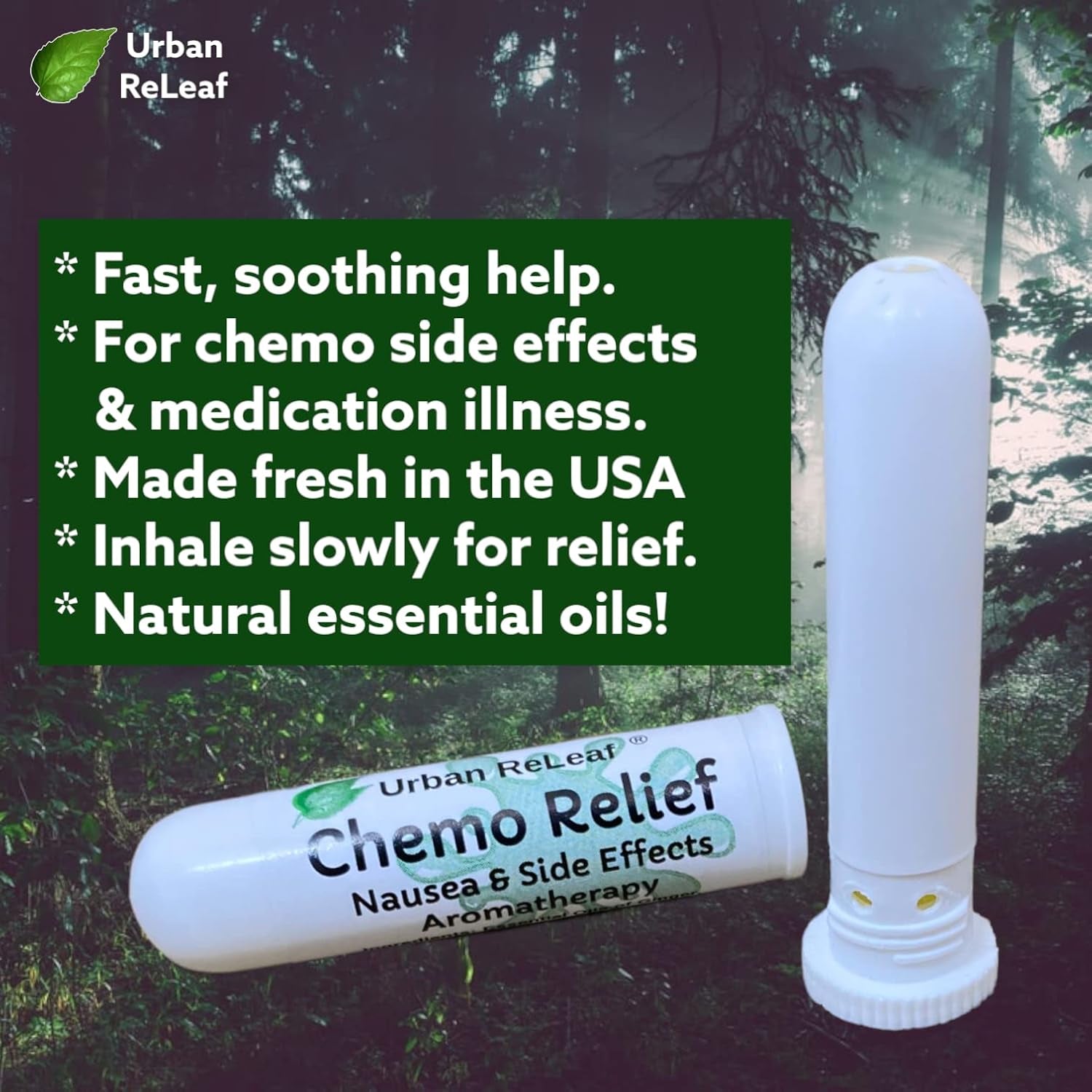 Urban Releaf Chemo Relief & Side Effects Aromatherapy! Fast Help! Soothe Upset Stomach, Queasy! 100% Natural Essential Oils!