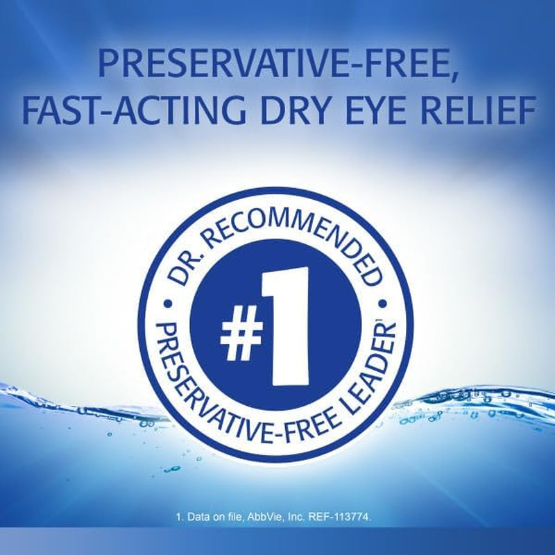 Refresh Optive Lubricant Eye Drops, Preservative-Free, 0.01 Fl Oz Single-Use Containers, 60 Count