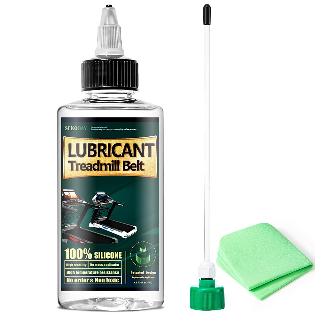 Silicone Treadnmill Belt Lubricants/Lubes | 4.2 Ounce, High Temperature Resistant and Stable Lubricant,With Hard Application Tubes and Precision Screw Caps for Easy Use