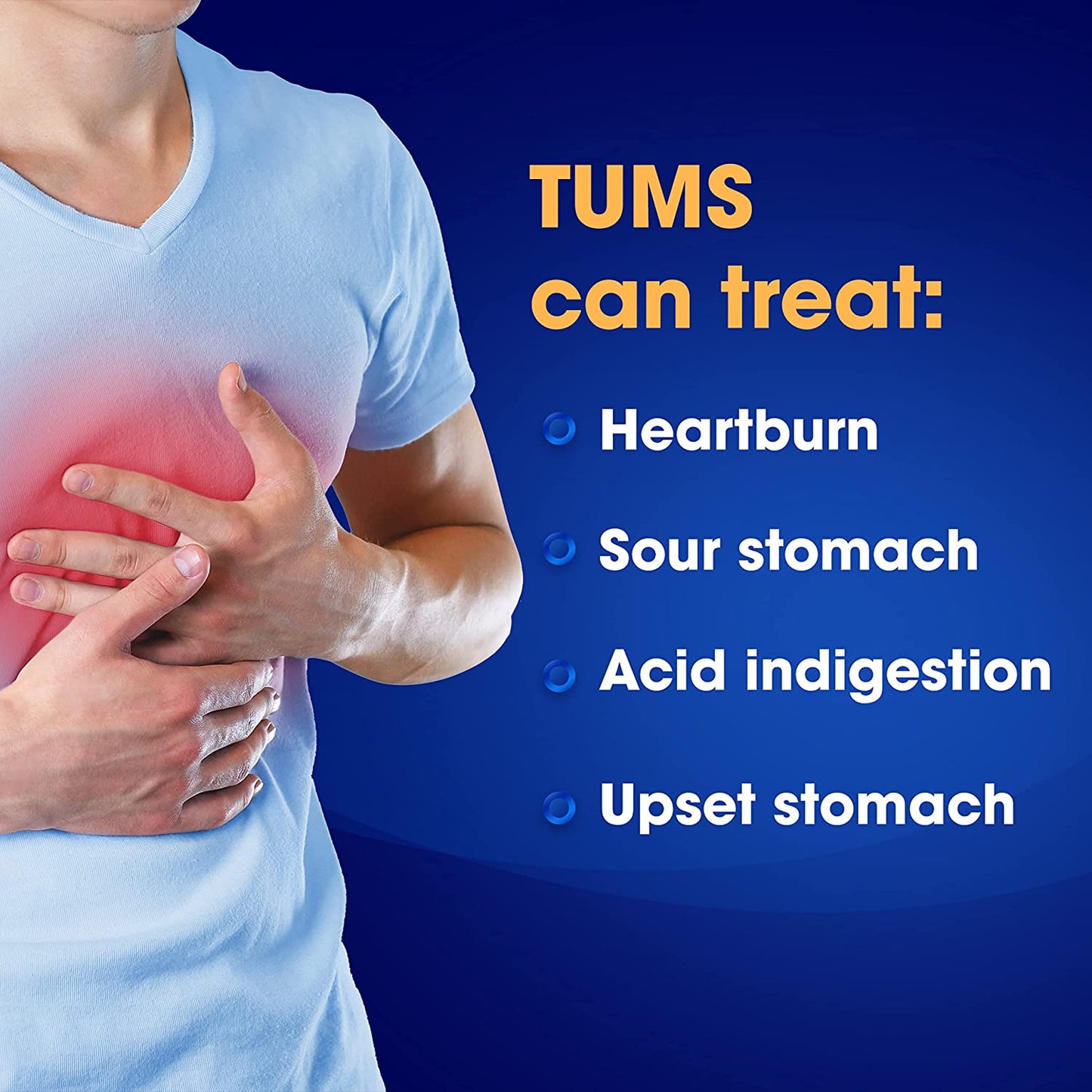 TUMS Extra Strength Chewable Sugar Free Antacid Tablets for Heartburn Relief, Melon Berry - 80 Count