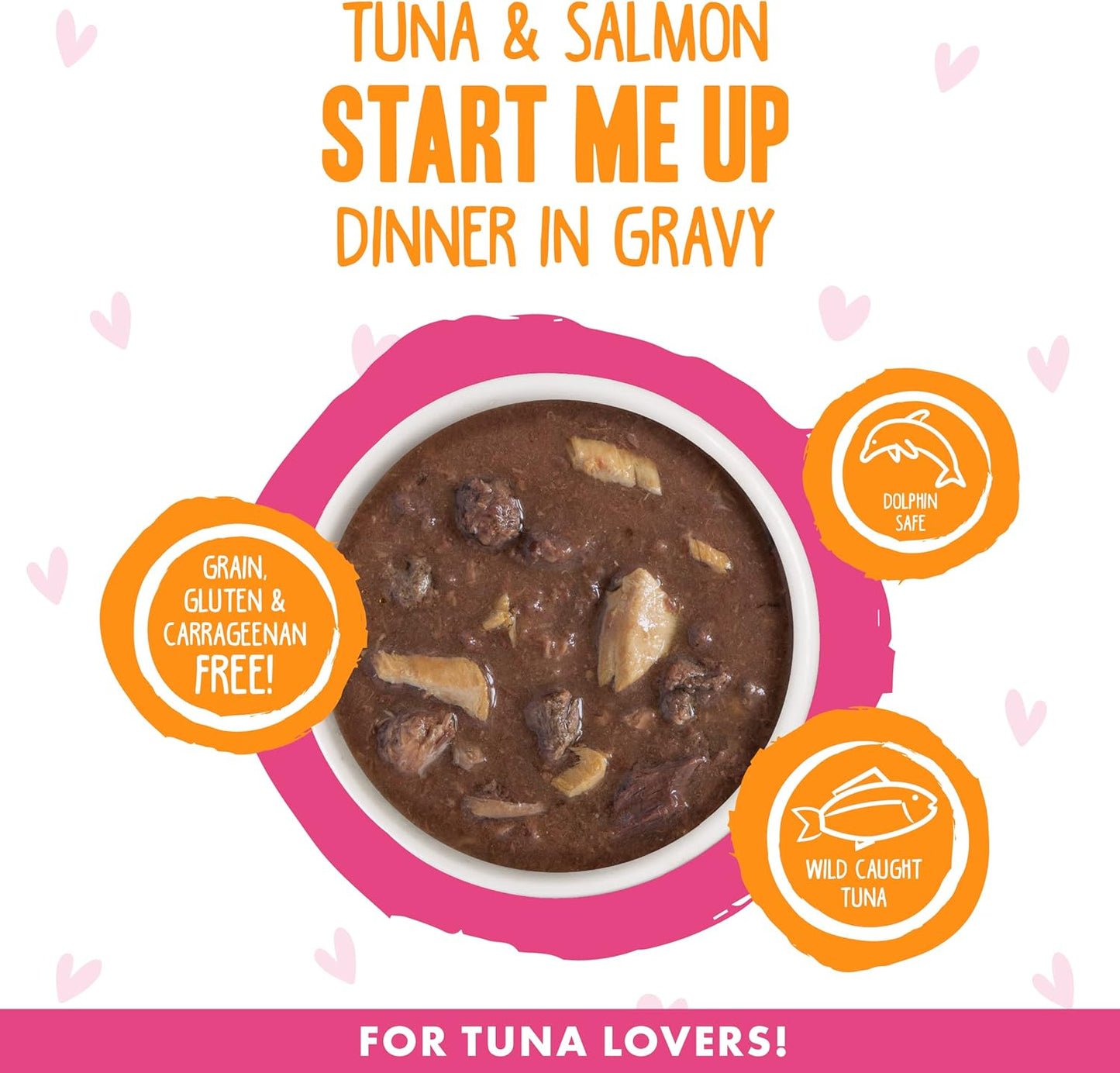 Weruva B.F.F. OMG - Best Feline Friend Oh My Gravy!, Tuna & Salmon Start Me up with Tuna & Salmon, 2.8Oz Can (Pack of 12)