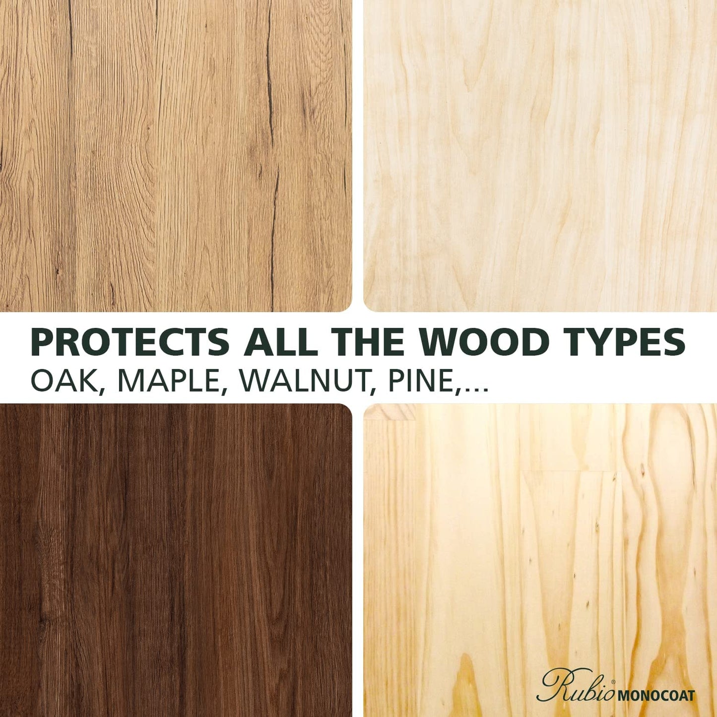 Rubio Monocoat Oil plus 2C, 350 Milliliters, Pure, Interior Wood Stain and Finish, Food Safe, Easy One-Coat, Linseed Oil, Plant Based, Voc/Solvent Free, Furniture & Flooring Hardwax Oil