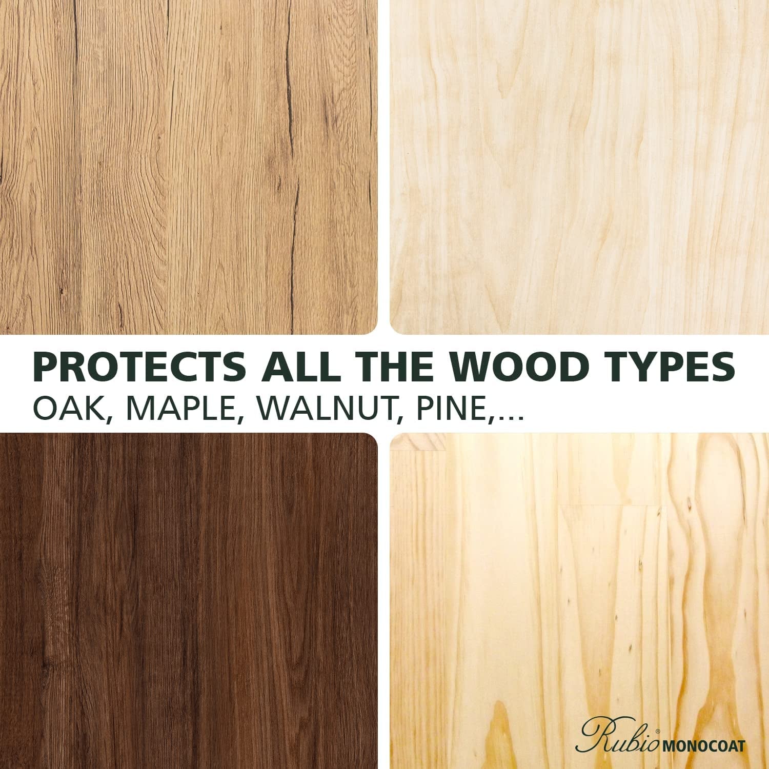 Rubio Monocoat Oil plus 2C, 350 Milliliters, Pure, Interior Wood Stain and Finish, Food Safe, Easy One-Coat, Linseed Oil, Plant Based, Voc/Solvent Free, Furniture & Flooring Hardwax Oil