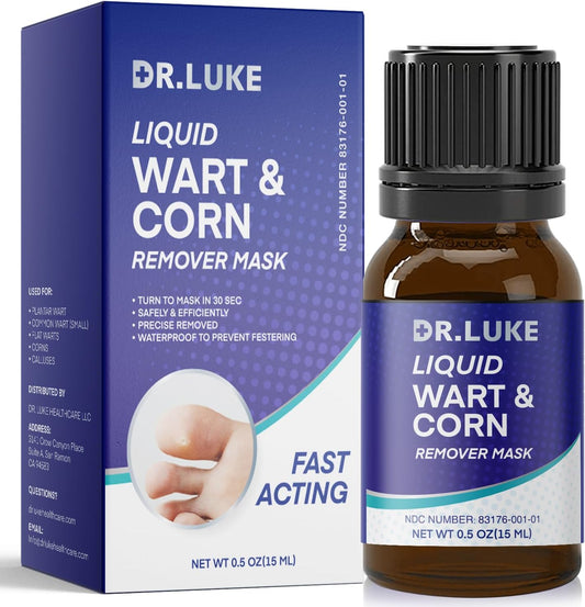 Dr. Luke Corn Removers for Toes: Deep Corn Removal for Feet Hand - Fast Acting Salicylic Acid Wart Corn Removers for Feet Hand Corn Callus Plantar Wart Common Wart Flat Wart - 0.5 Oz