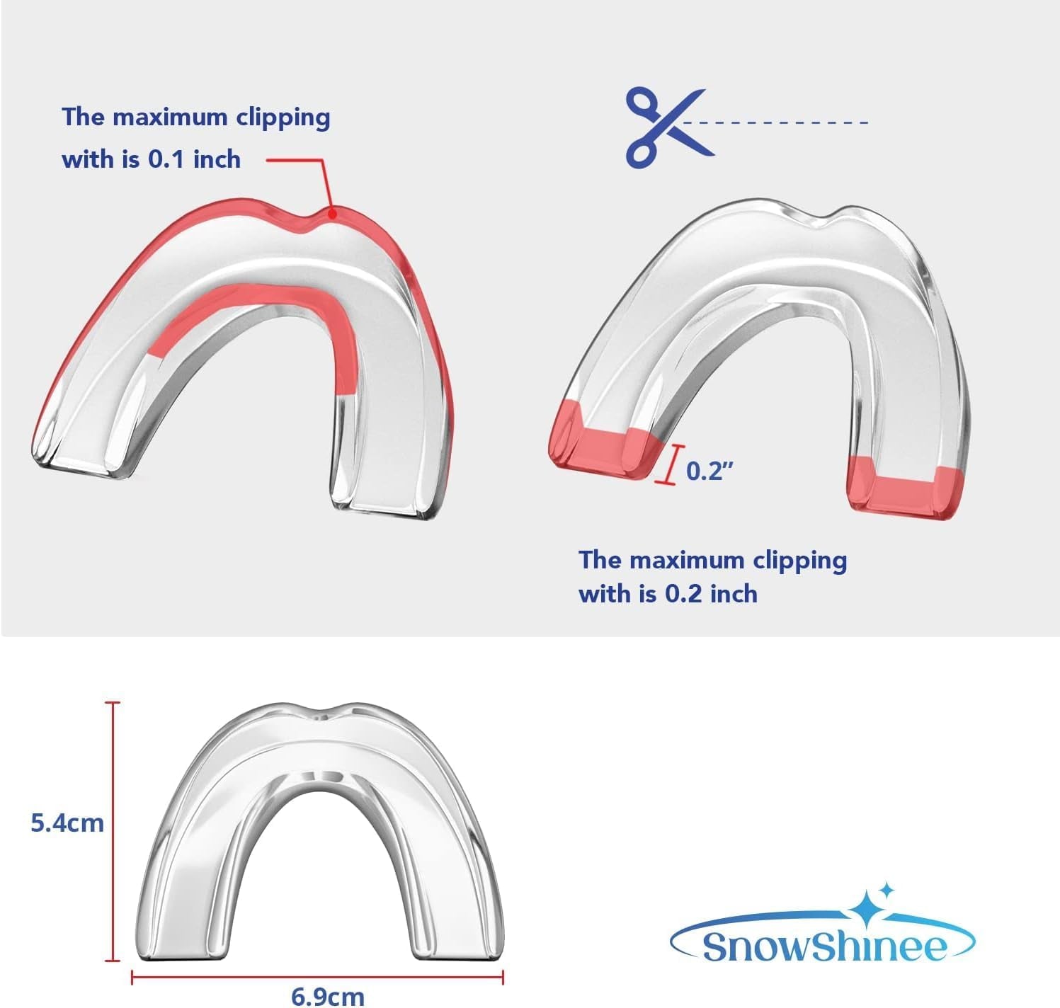 Visismile Mouth Guard for Clenching Teeth at Night, Dental Night Guards for Teeth Grinding, Professional Mouth Guard for Grinding Teeth, Stops Bruxism, 2 Sizes Pack of 4 with Hygiene Case