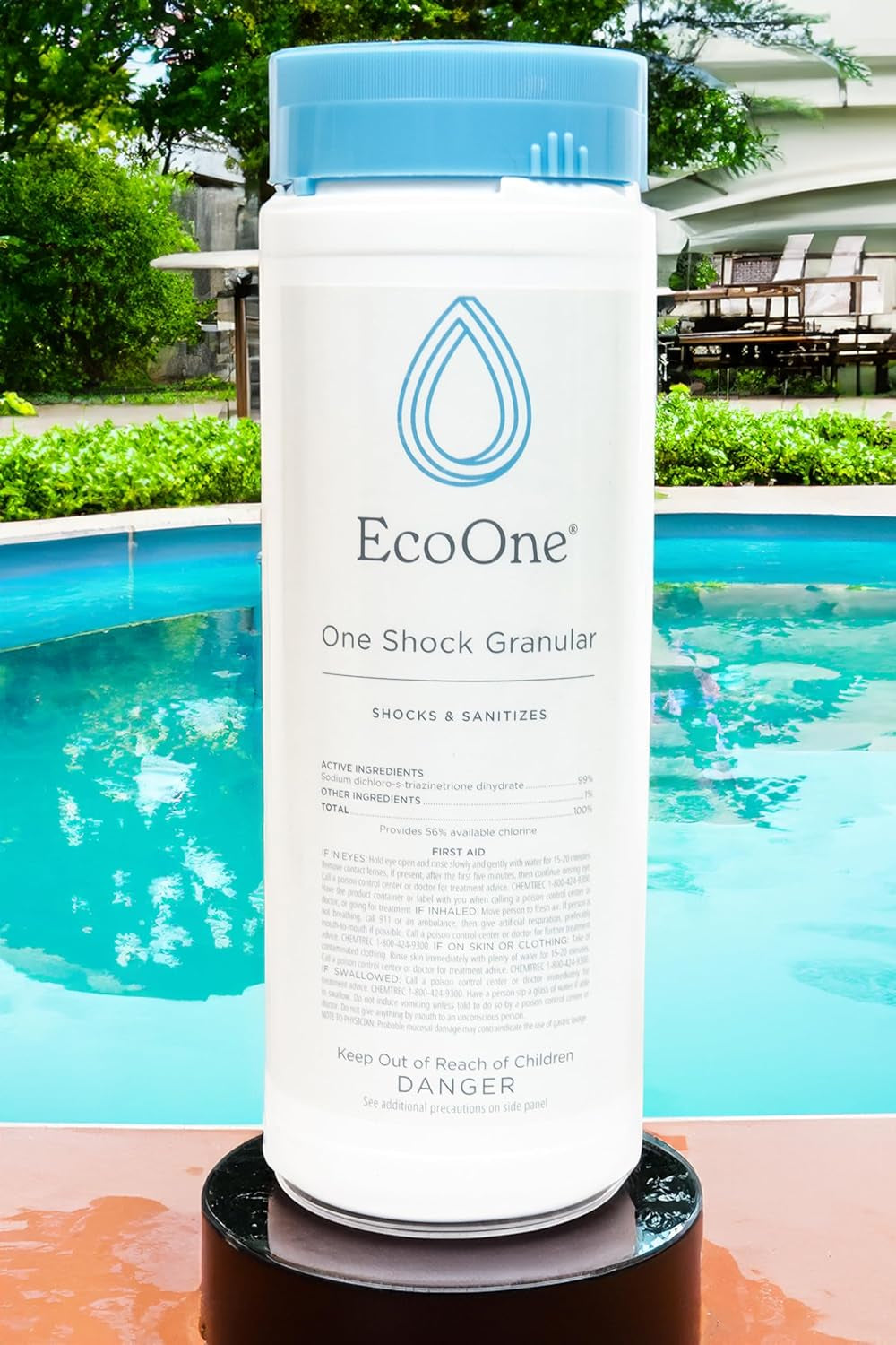 One Shock Granules by Ecoone | Self-Dissolving Hot Tub Shock Treatment Chlorine Granules | Daily or Weekly Spa Shock & Sanitation | Sodium Dichloro-Triazinetrione Dihydrate (55% Chlorine), 2 Lb