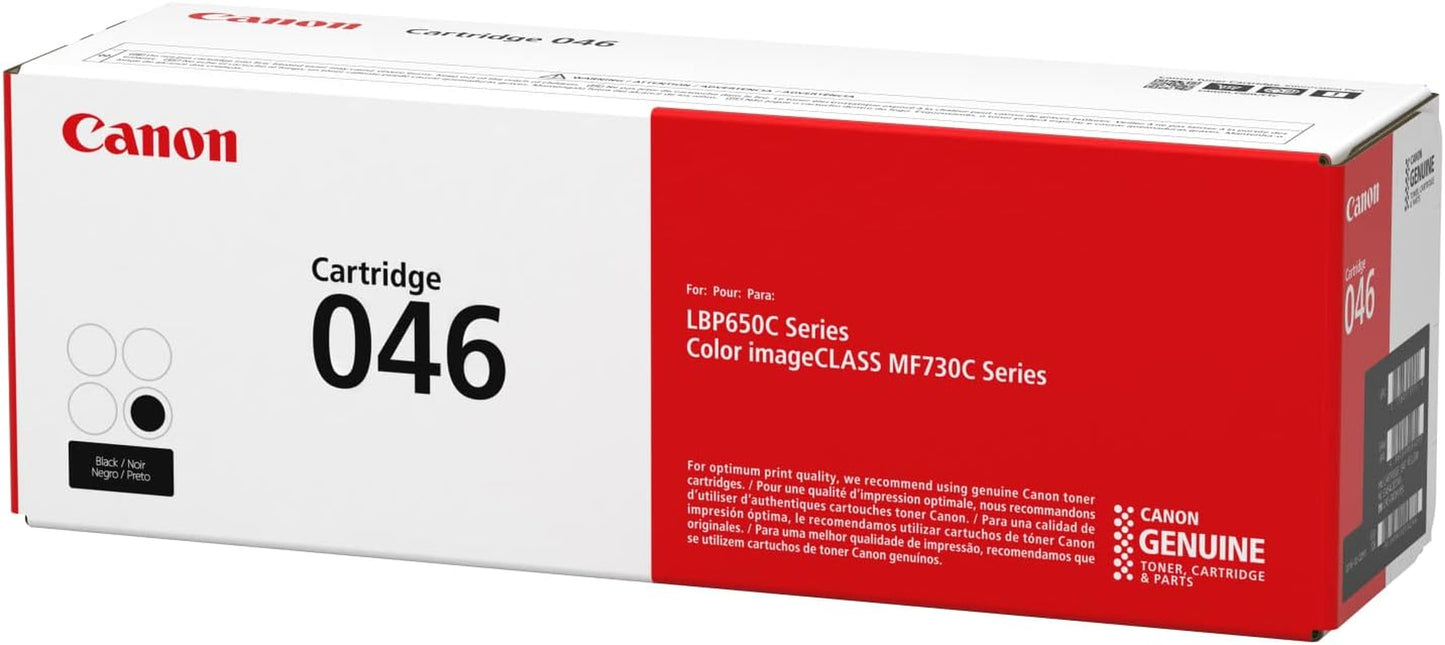 Canon Genuine Toner, Cartridge 046 Black (1250C001), 1 Pack Color Imageclass Mf735Cdw, Mf733Cdw, Mf731Cdw, Lbp654Cdw Laser Printers