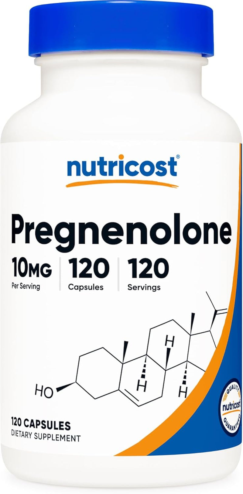 Nutricost Pregnenolone 10Mg, 120 Capsules - Non-Gmo, Gluten Free, Vegetarian Capsules