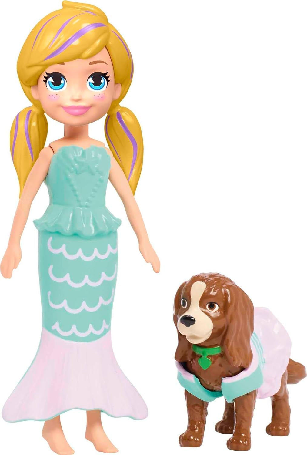 Polly Pocket Doll & Accessories, Masque ‘N Match Costume Pack with 3-Inch Small Doll, Pet, 4 Costumes for Doll & for Pet