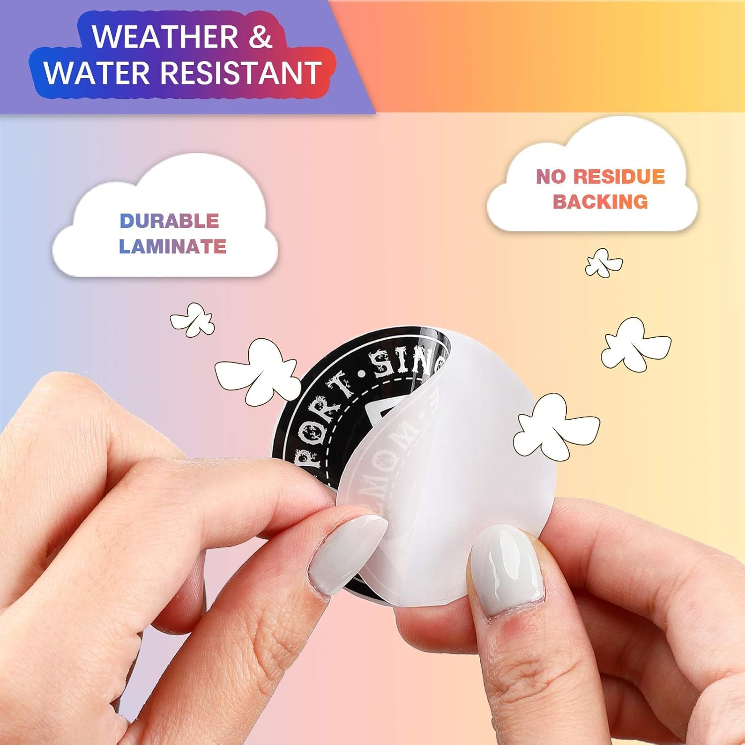 Gersoniel 24 Pieces Hard Hat Stickers, Support Single Moms Stickers Motorcycle Welding Helmet Decals Funny Stickers Vinyl Decals for Tool Box Helmet Hard Hat, 2 Inch