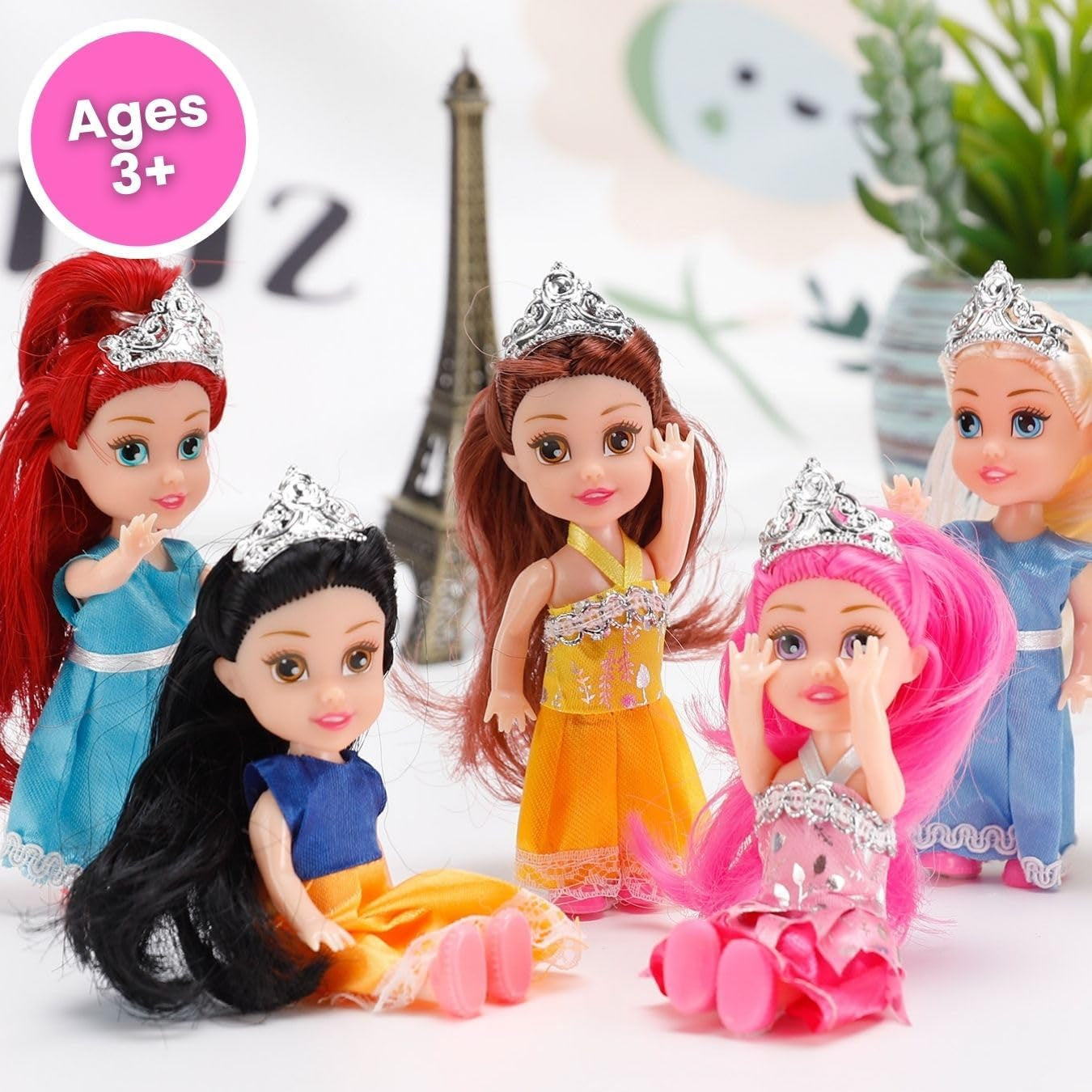 Liberty Imports Little Royal Princess Toddler Dolls with Dresses, Girls Imaginative Pretend Play Small Dolls Party Favors Collection (6 Pack)