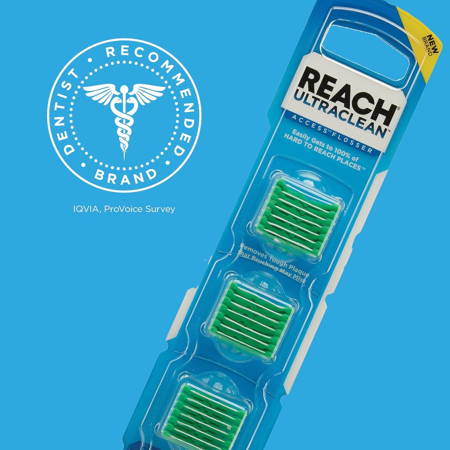 REACH Listerine Ultraclean Access Flosser Refill Heads, Mint, Plaque Remover, Shred Resistant, Easy on Gums & Teeth, Hard to Reach Dental Floss Heads, Oral Care, for Adults & Kids 28 Ct, 1 Pack